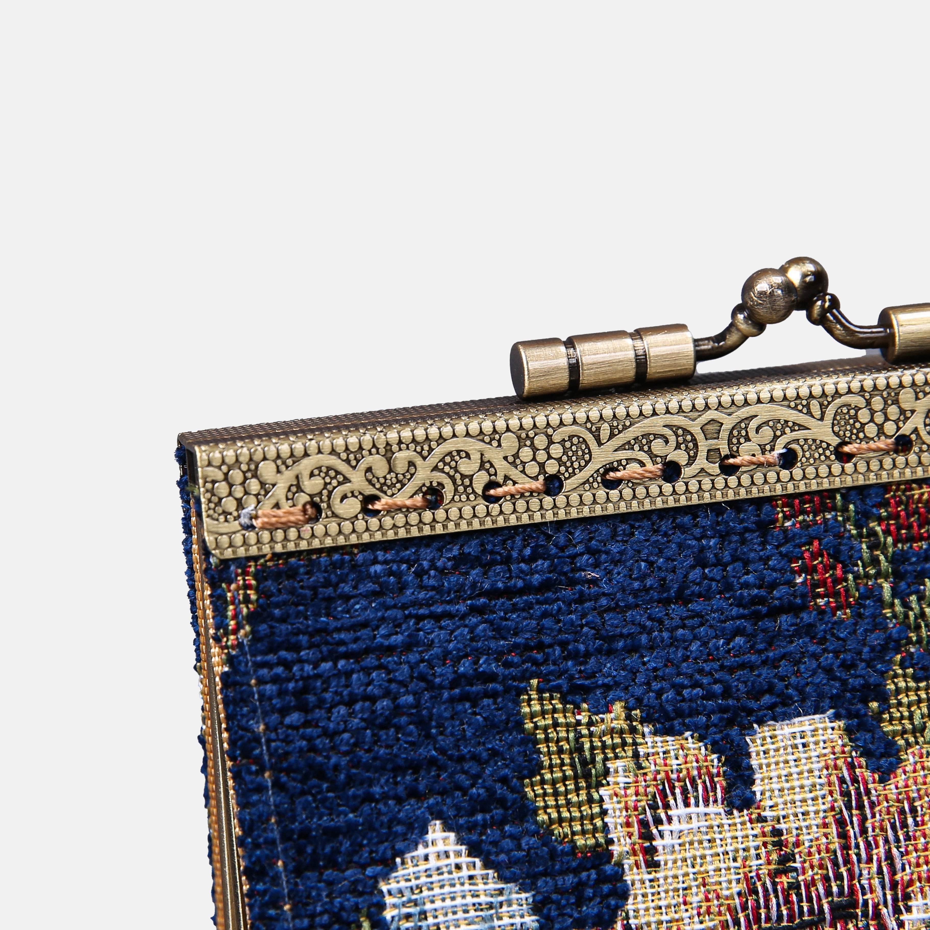 Floral Blue Card Wallet MCW Handmade-5