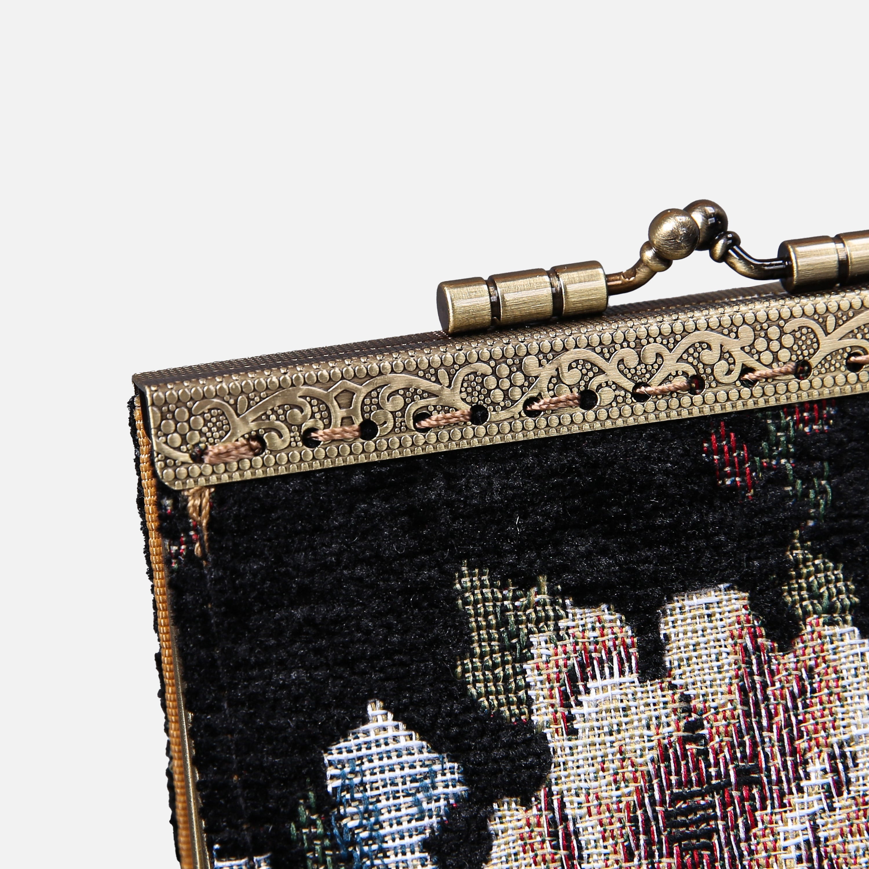 Floral Black Card Wallet MCW Handmade-7