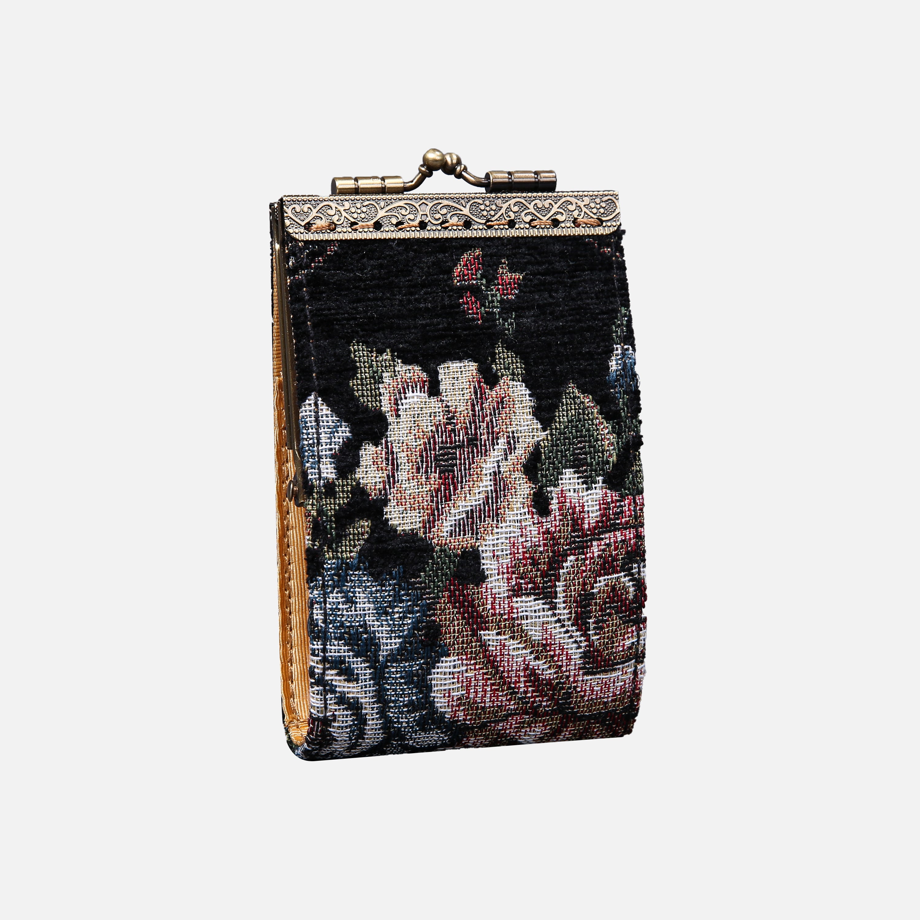 Floral Black Card Wallet MCW Handmade-2
