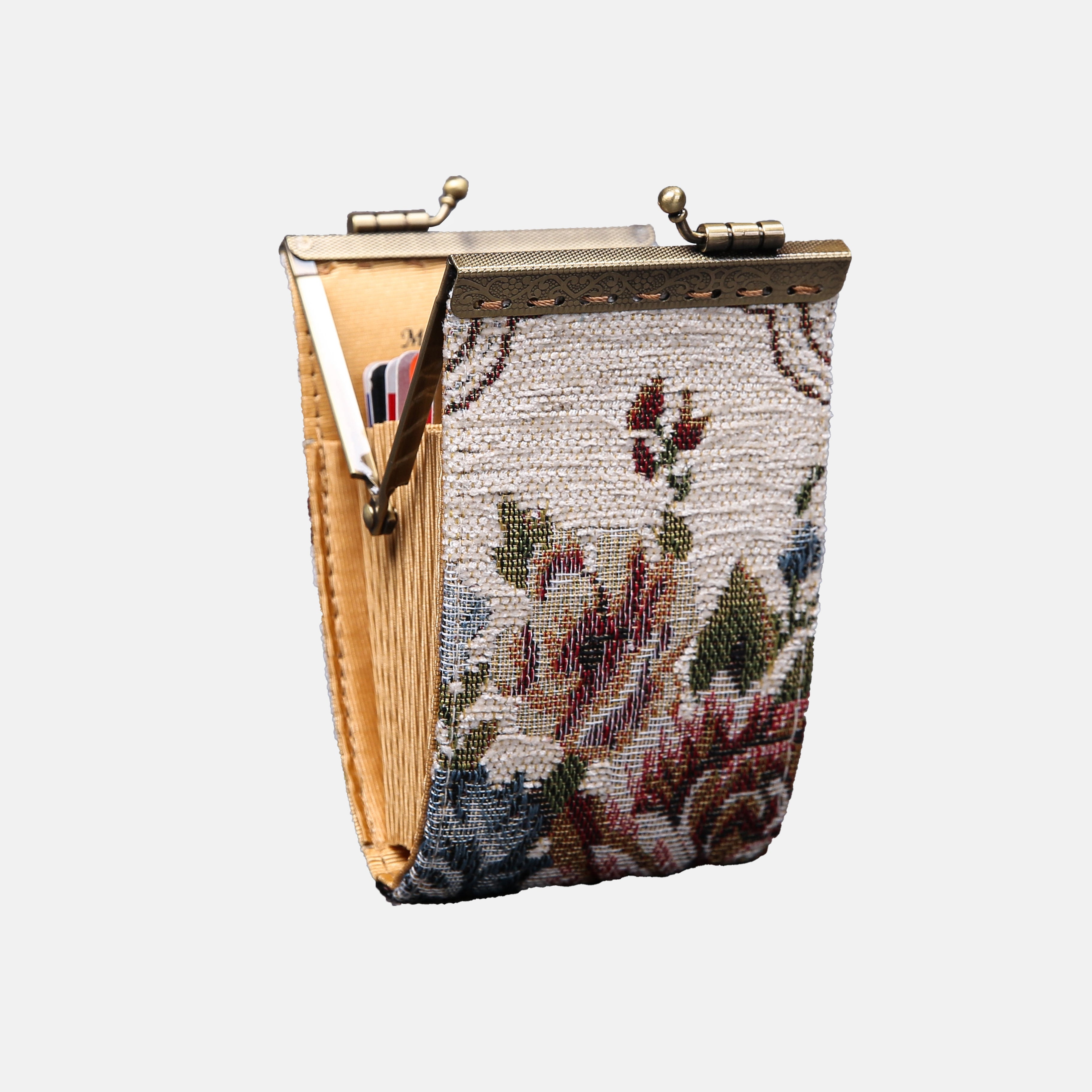 Floral Cream Card Wallet MCW Handmade-4