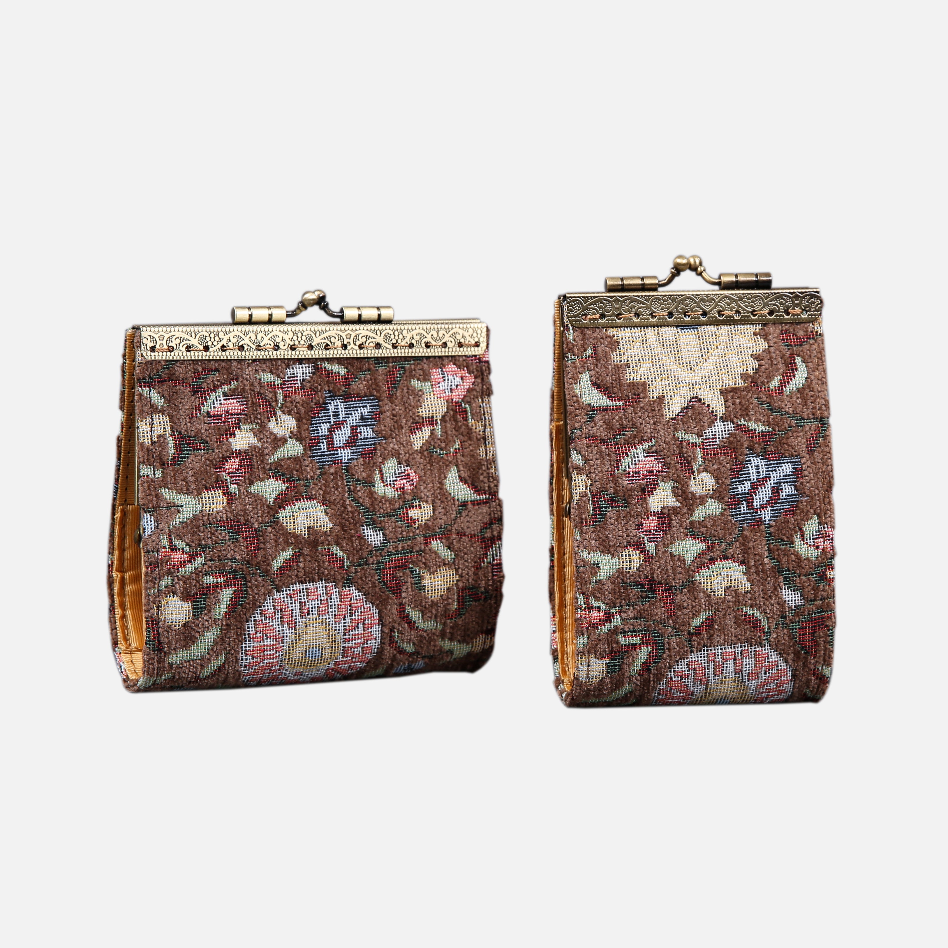 Oriental Brown Card Wallet MCW Handmade