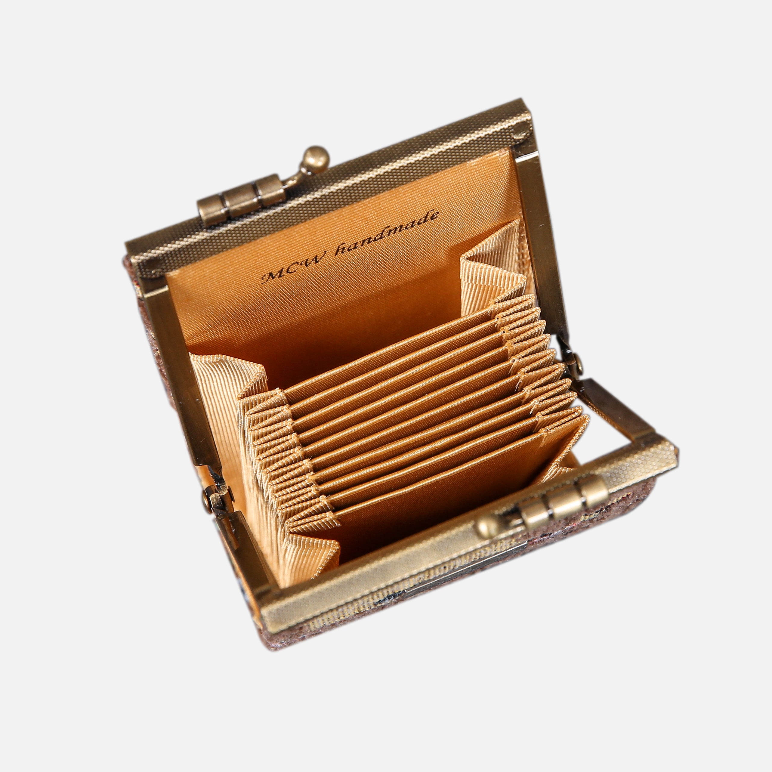 Oriental Brown Card Wallet MCW Handmade-5