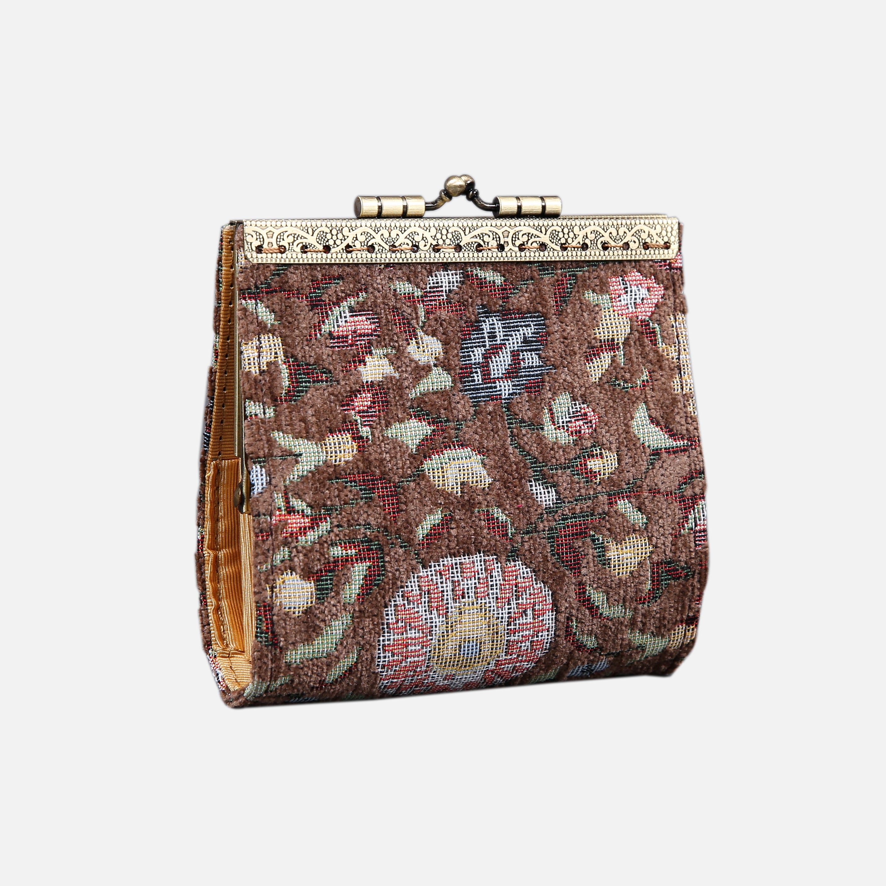 Oriental Brown Card Wallet MCW Handmade-1
