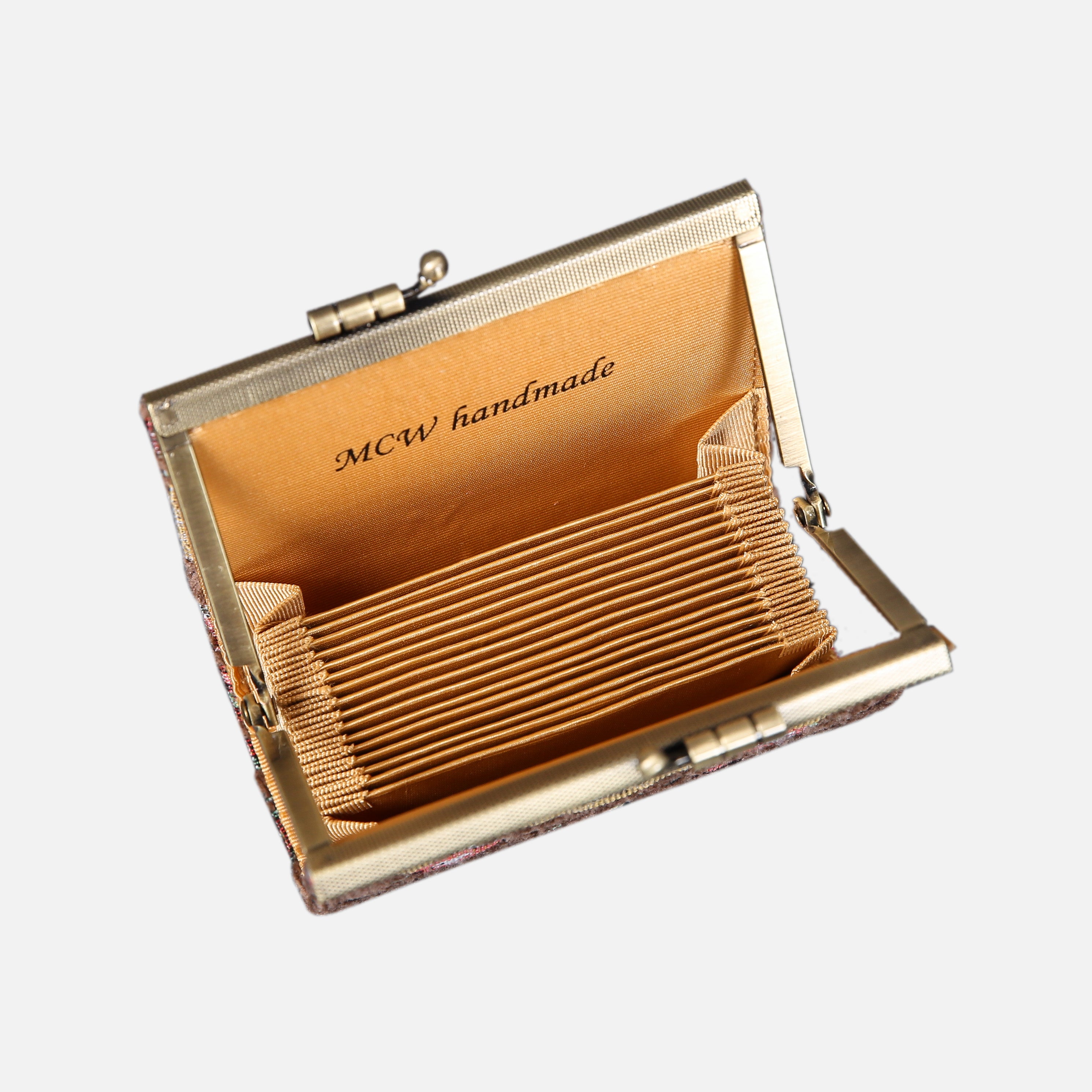 Oriental Brown Card Wallet MCW Handmade-3