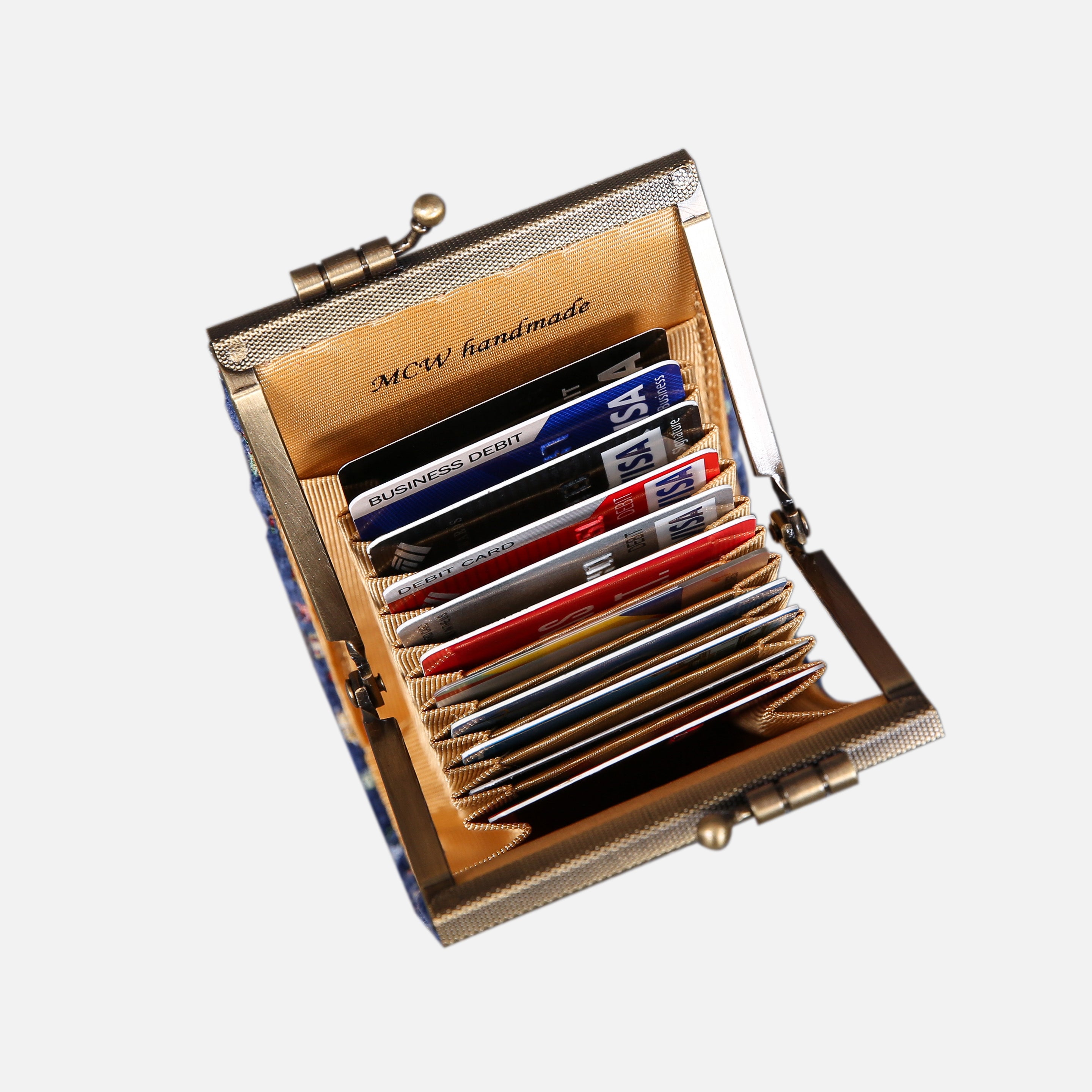 Oriental Blue Card Wallet MCW Handmade-6