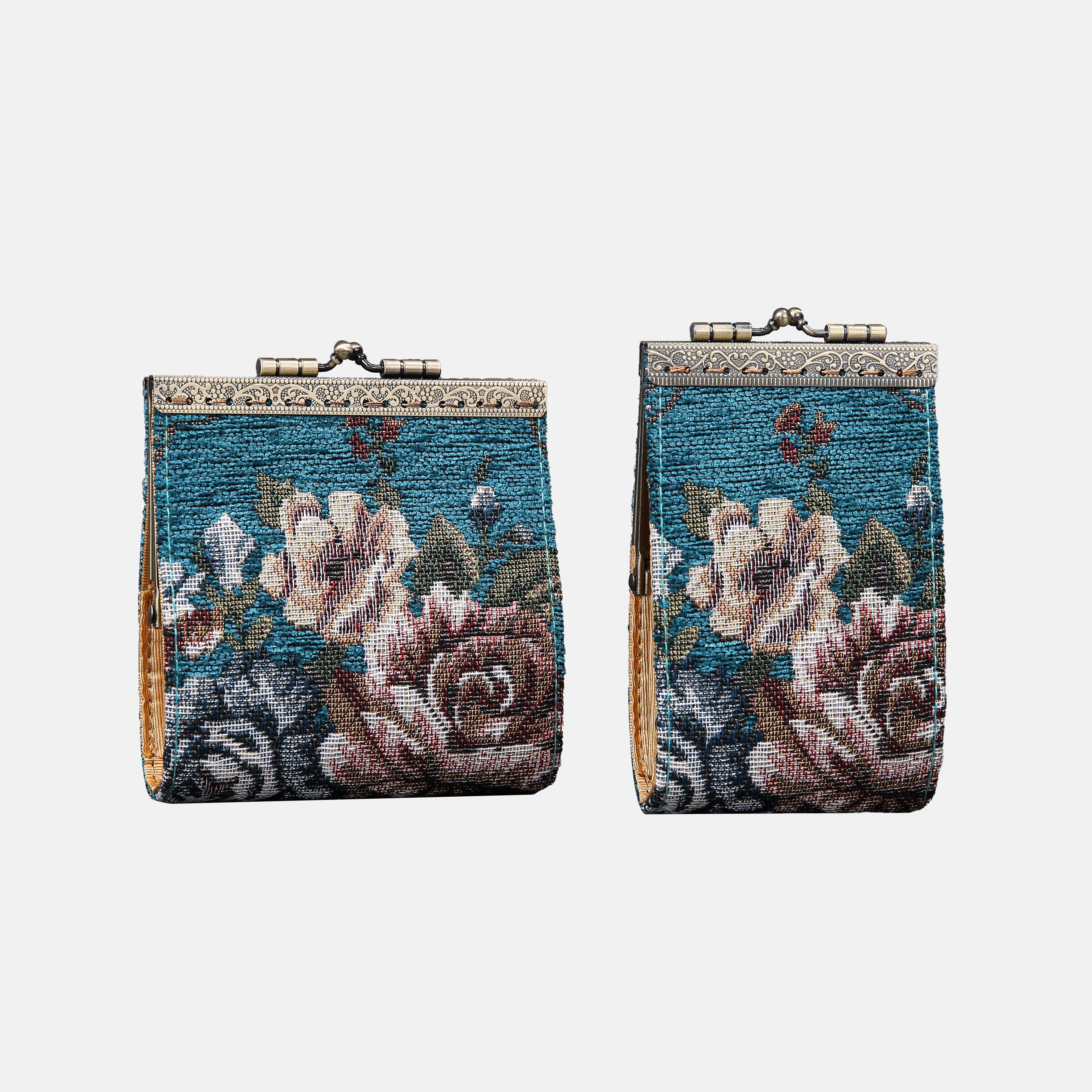 Floral Teal Card Wallet MCW Handmade