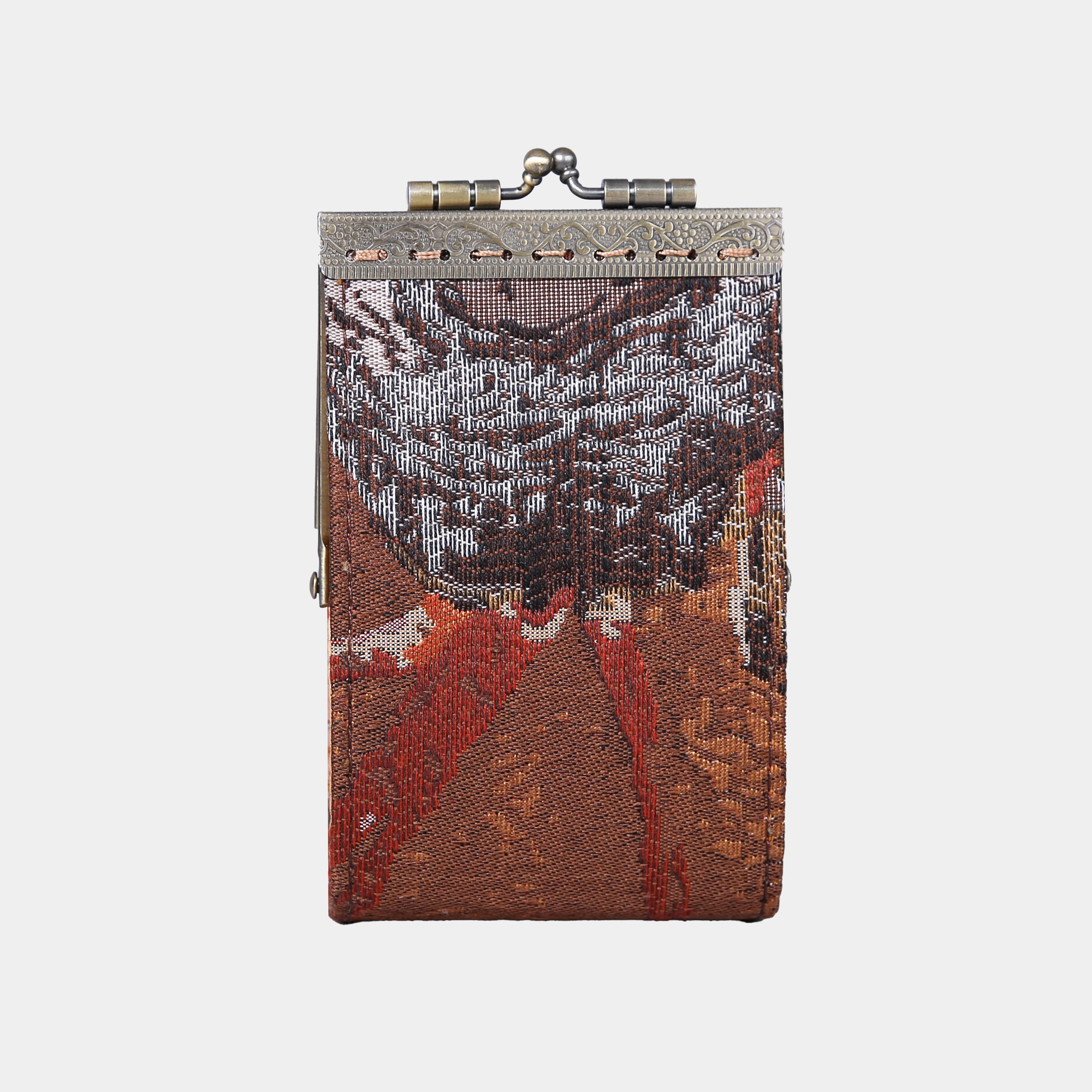 Abstract Brown Card Wallet MCW Handmade