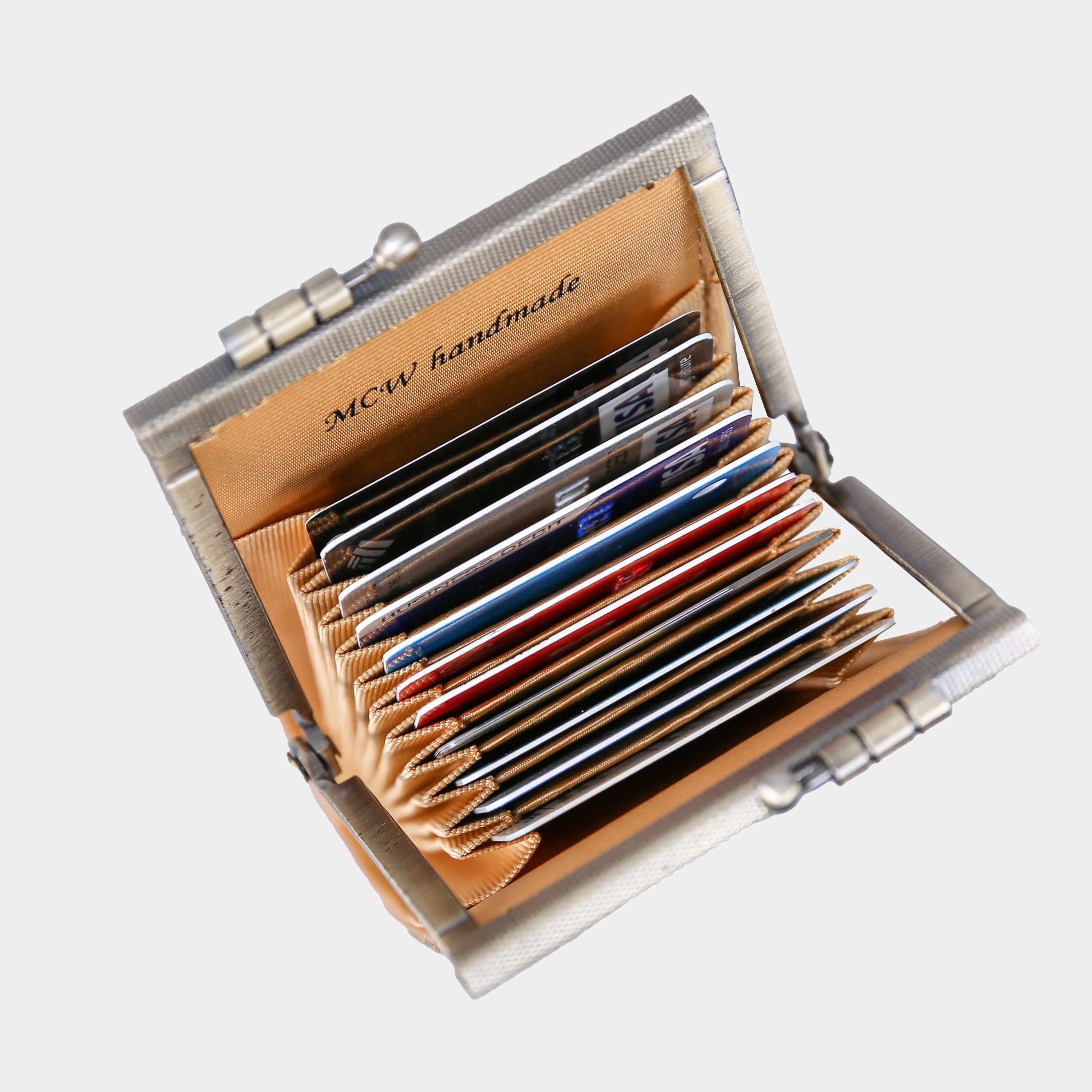 Abstract Brown Card Wallet MCW Handmade-5