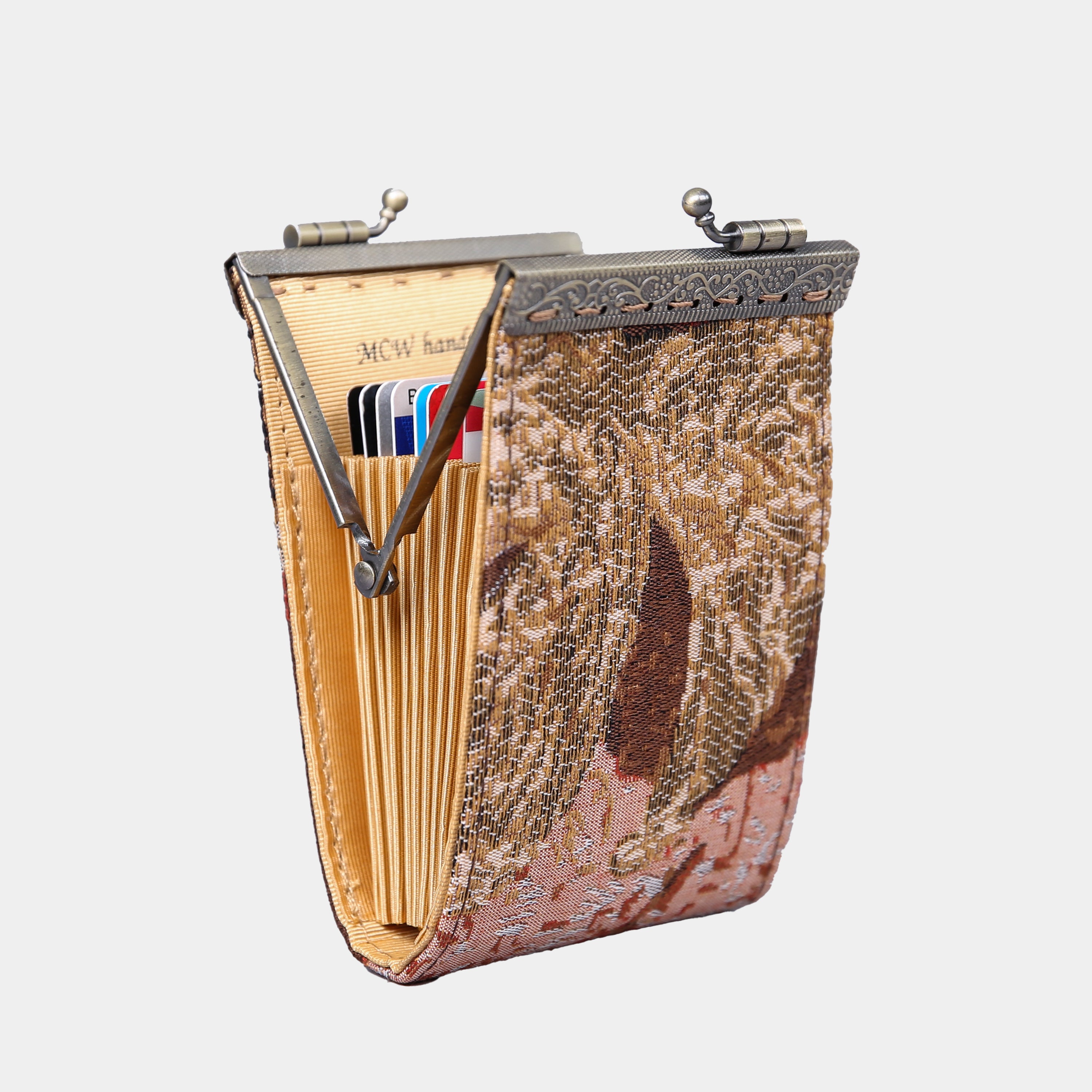 Abstract Brown Card Wallet MCW Handmade-4