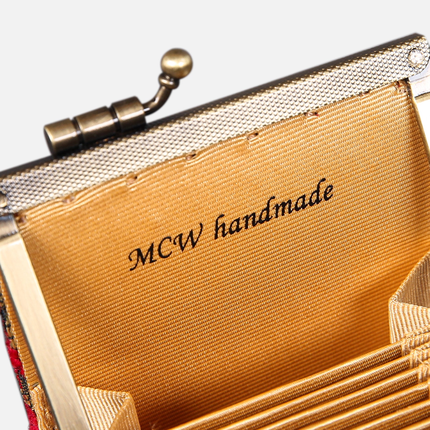 Vintage Scroll Red Card Wallet MCW Handmade-8