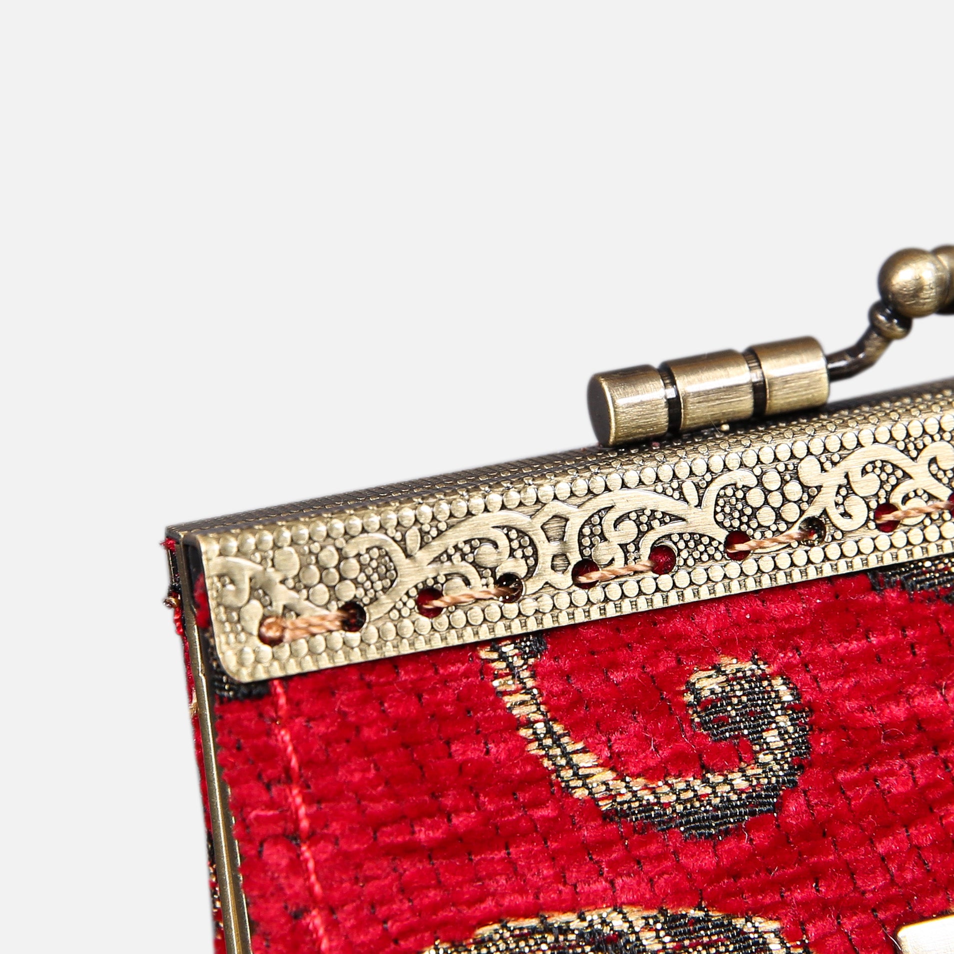 Vintage Scroll Red Card Wallet MCW Handmade-10