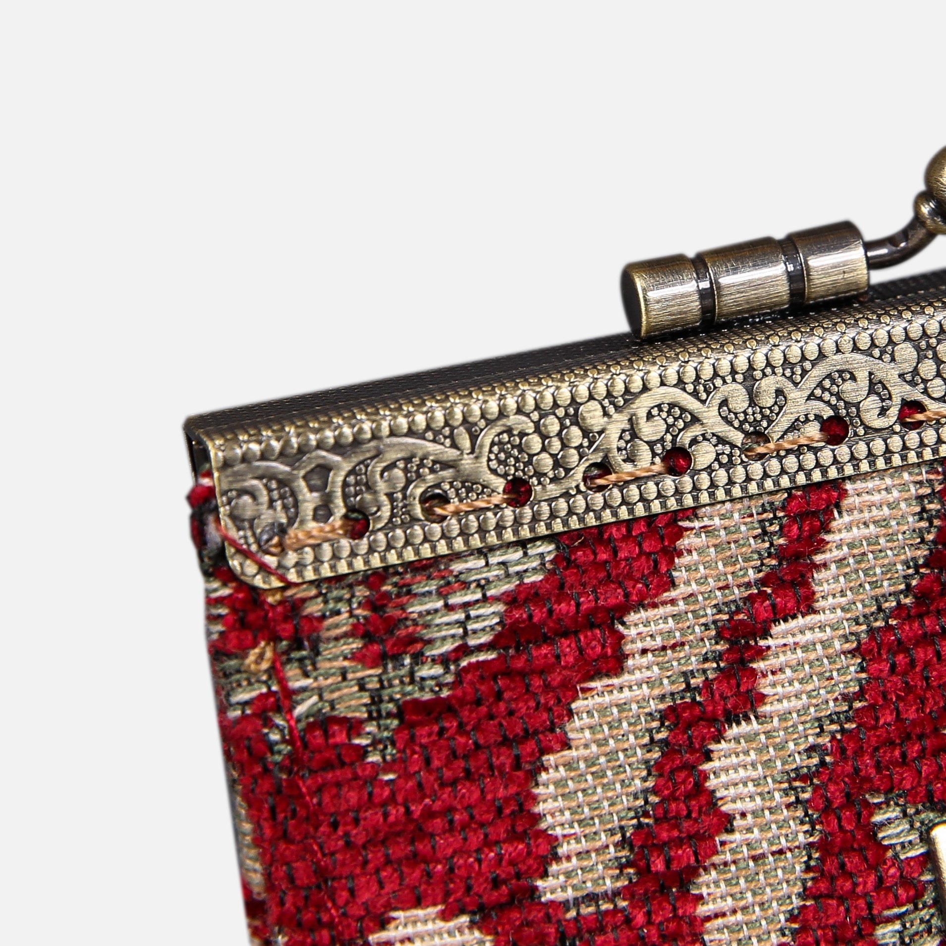 Traditional Red Card Wallet MCW Handmade-6