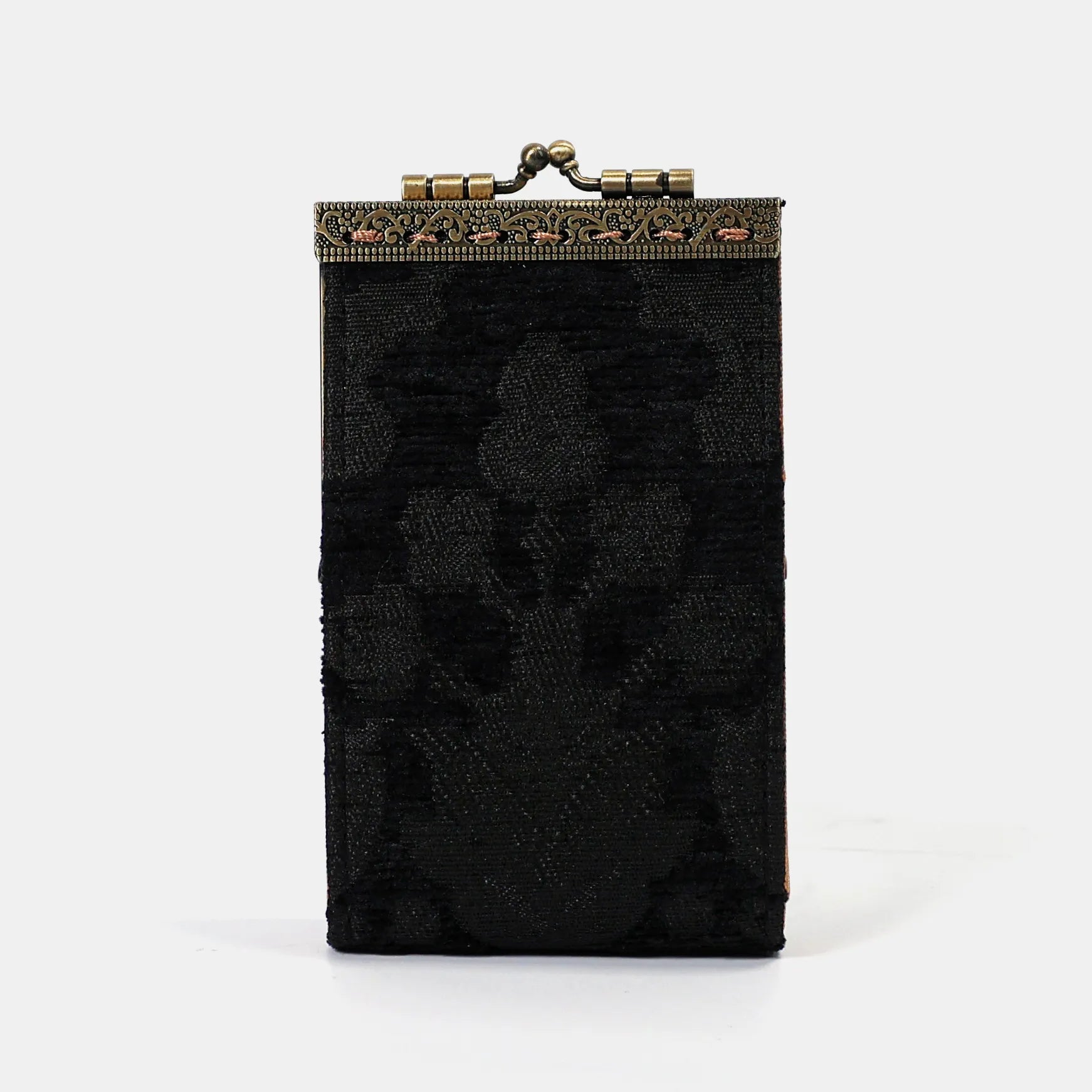 Victorian Blossom Black/Black Card Wallet Carpetbag 11 slots front
