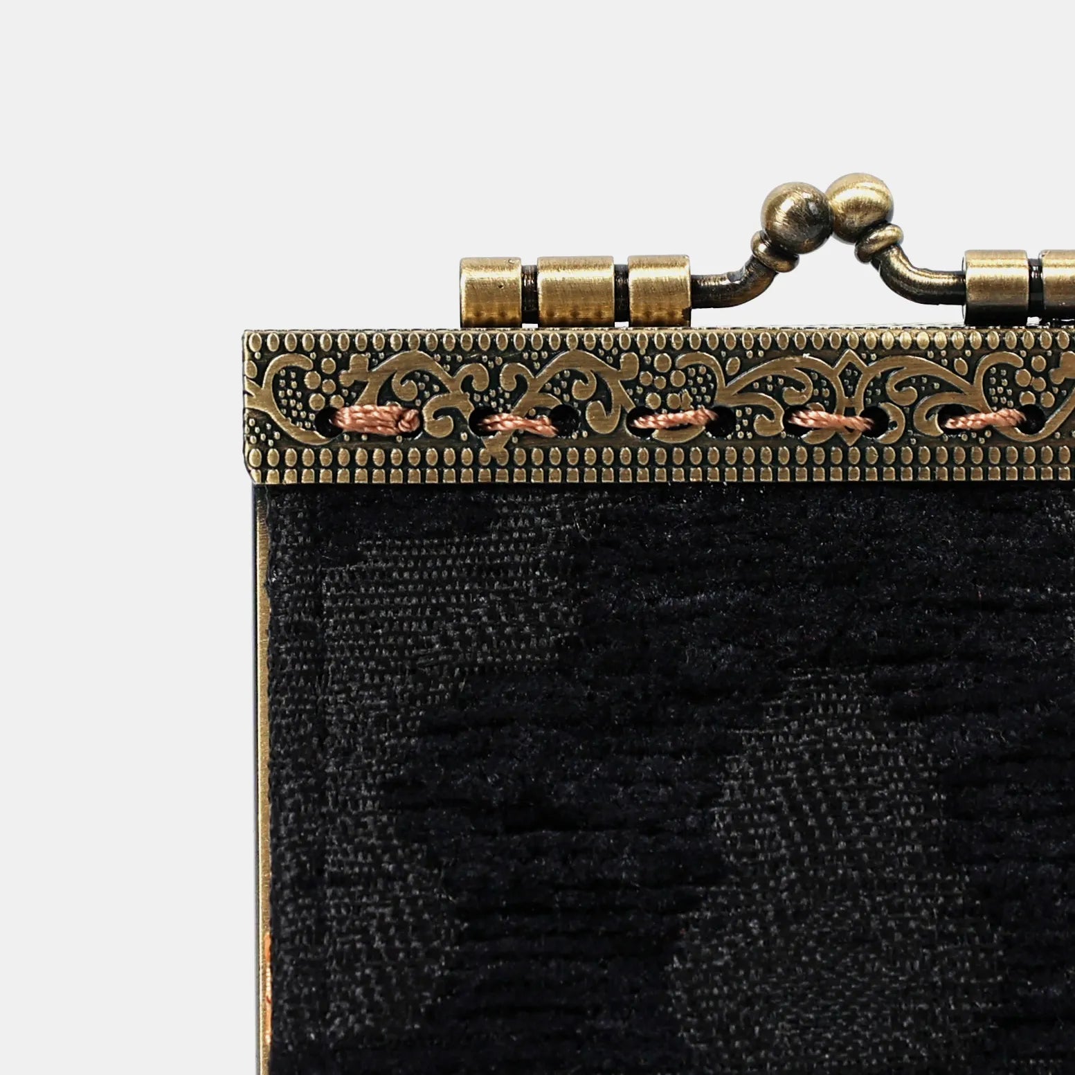 Victorian Blossom Black/Black Card Wallet Carpetbag of America 11 slots details