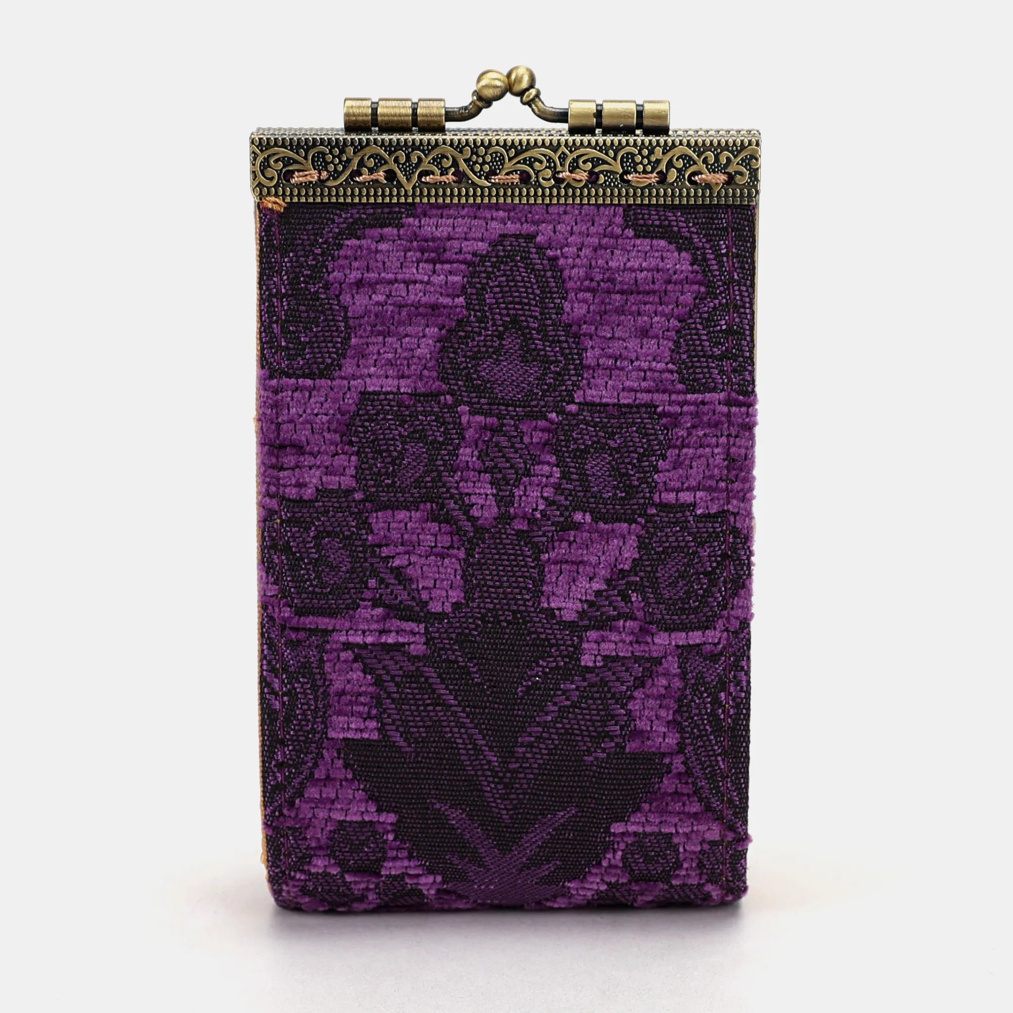 Victorian Blossom Purple Card Wallet Carpetbag 11 slots front