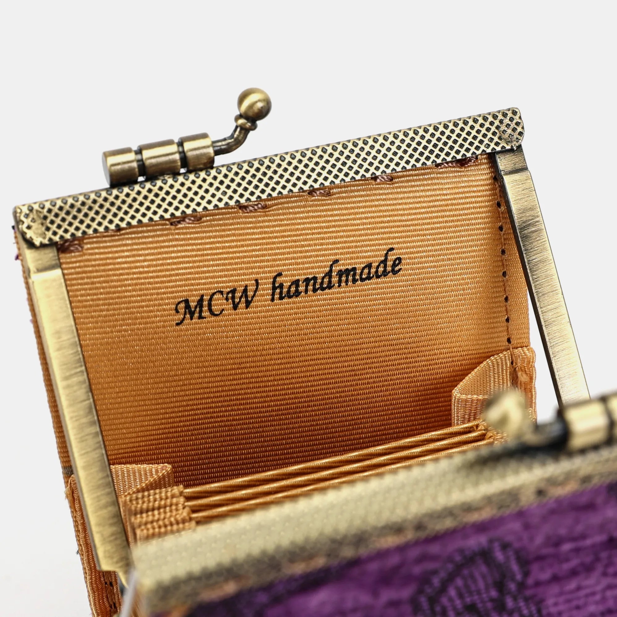 Victorian Blossom Purple Card Wallet Carpetbag of America logo