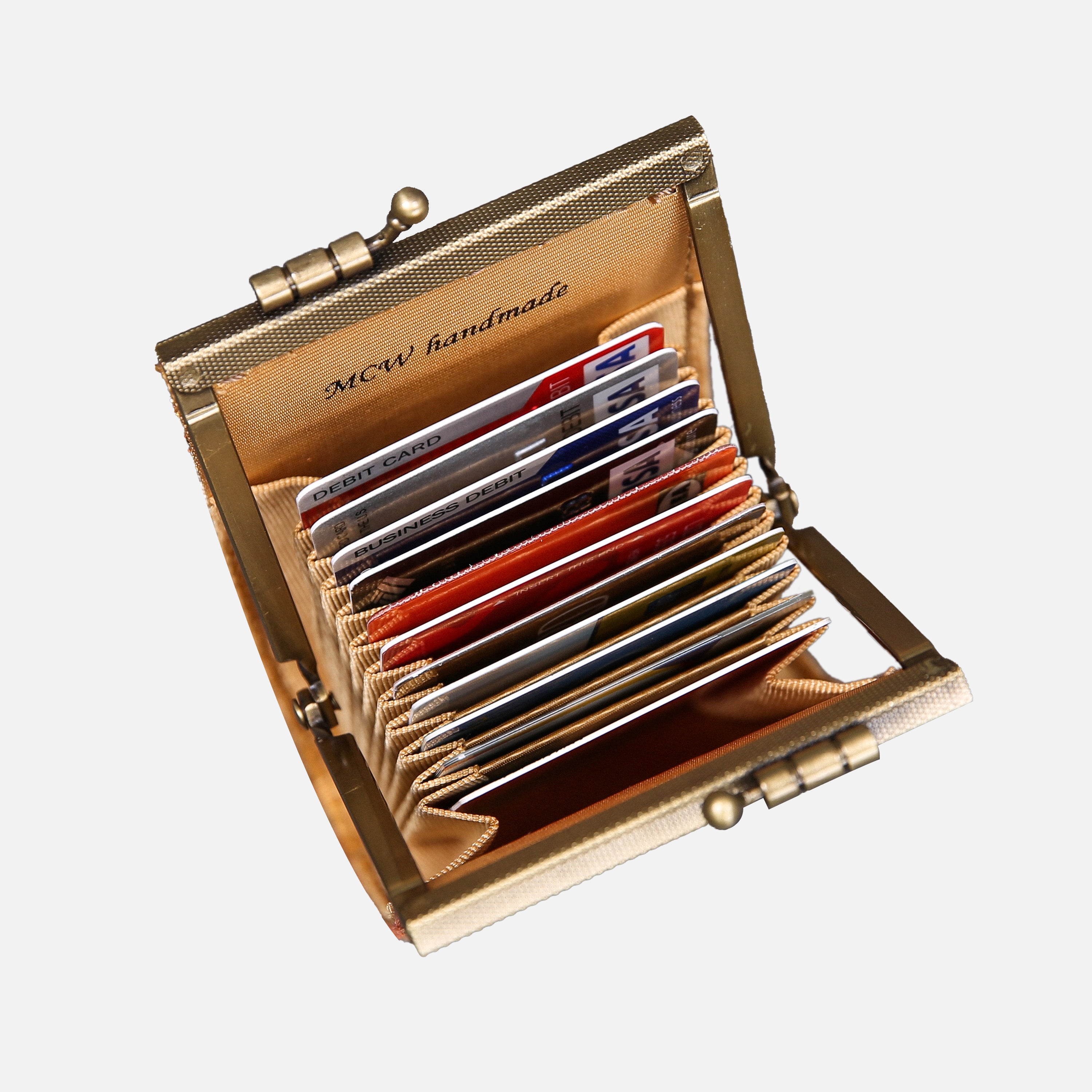 Paisley Orange Card Wallet MCW Handmade-7