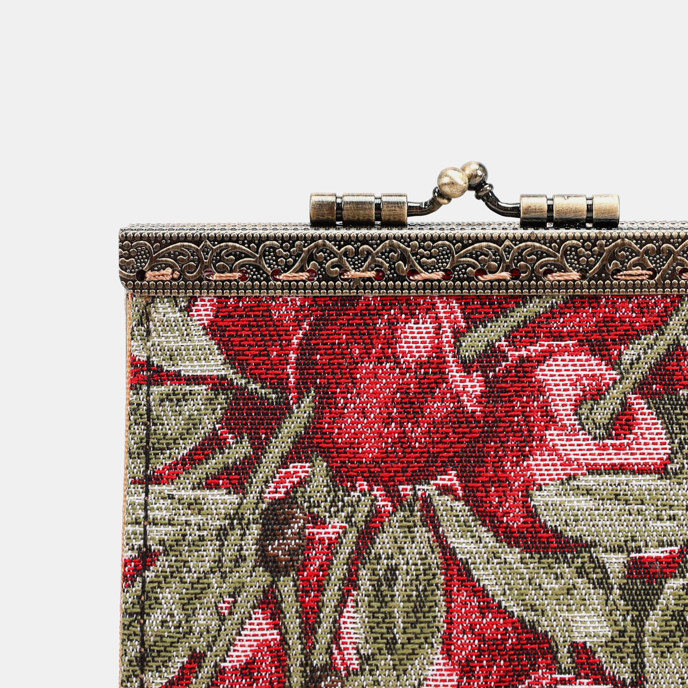 Cherry Cascade Card Wallet Carpetbag of America 17 slots detail