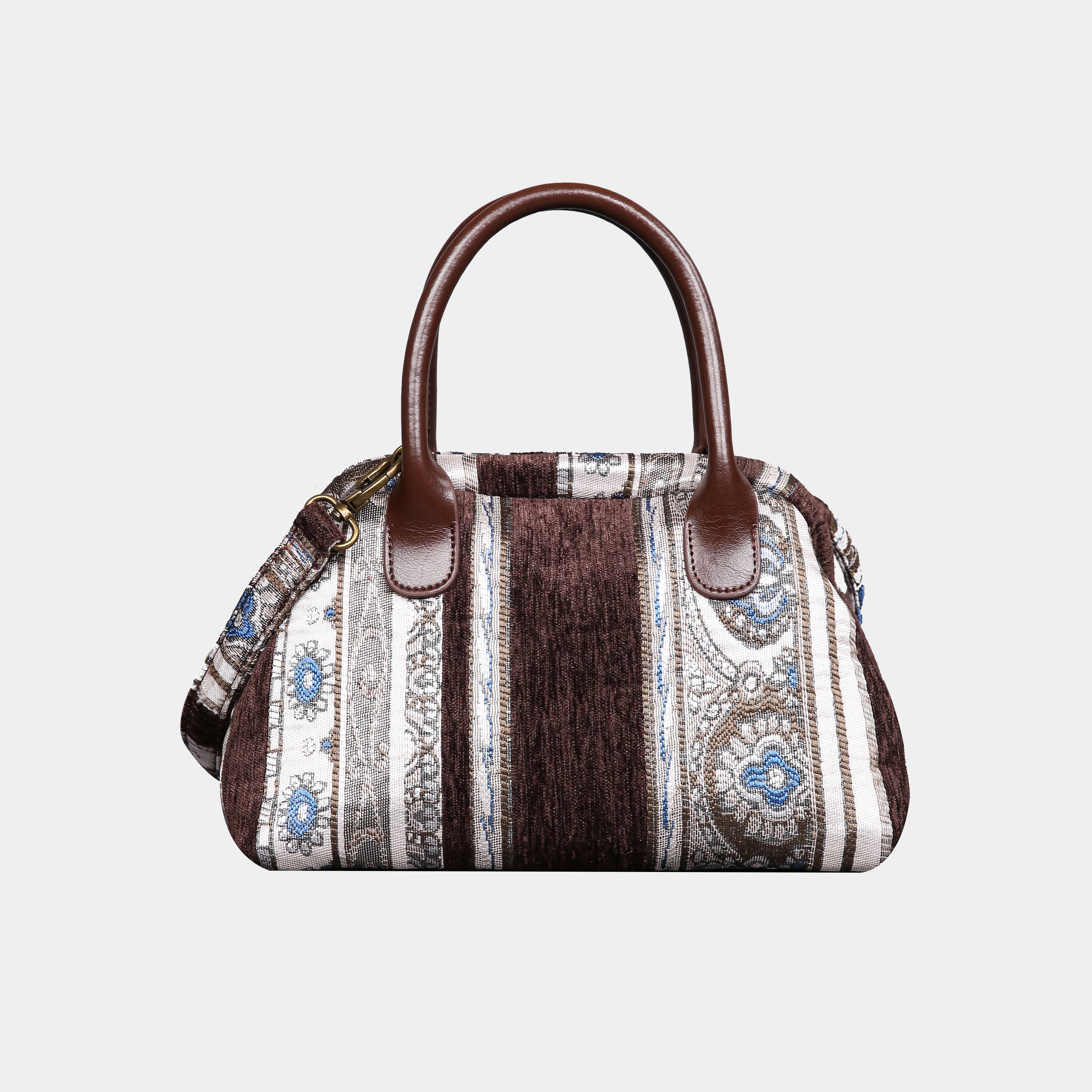 Ethnic Strips Coffee Carpet Satchel carpet bag MCW Handmade