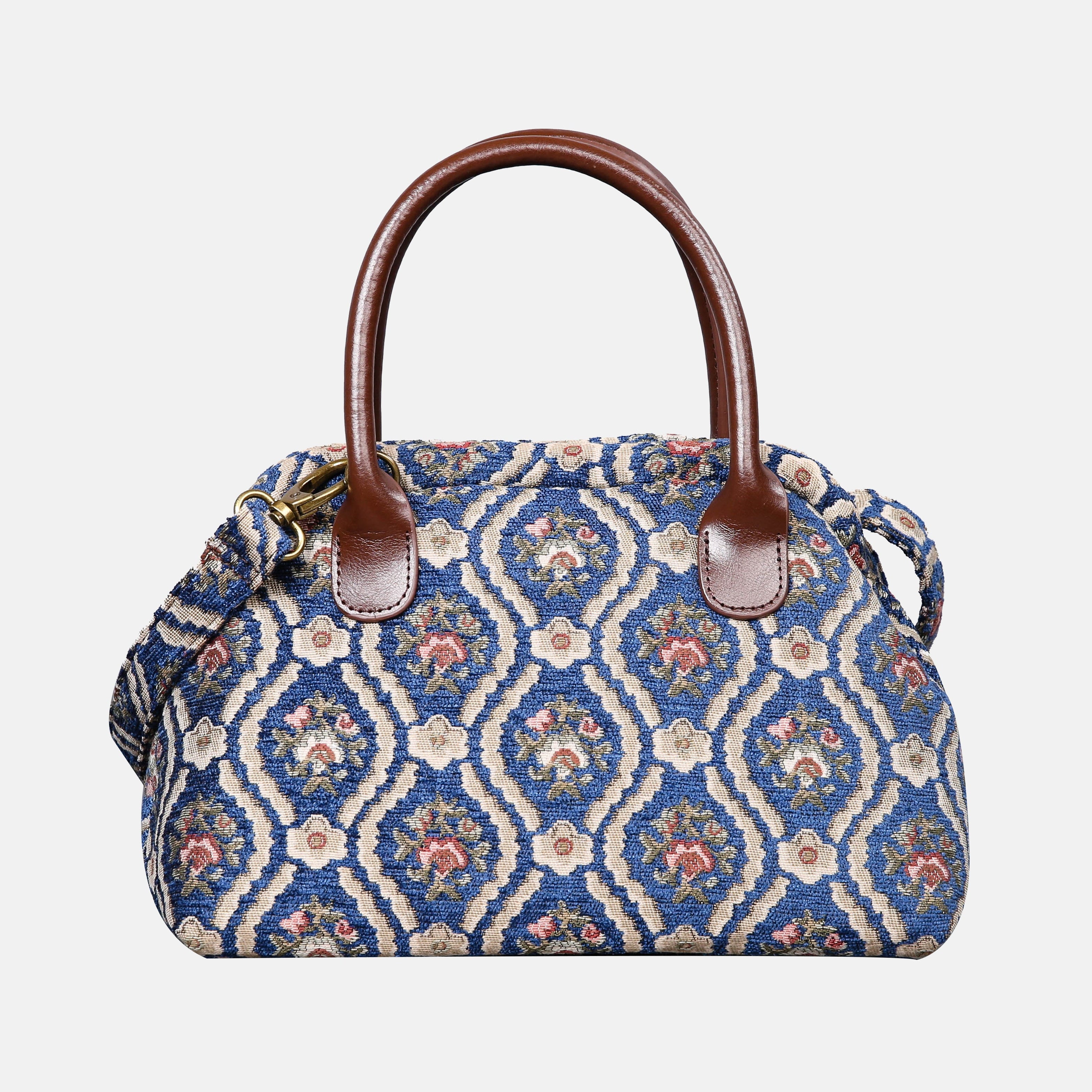 Traditional Blue Carpet Satchel carpet bag MCW Handmade of America main