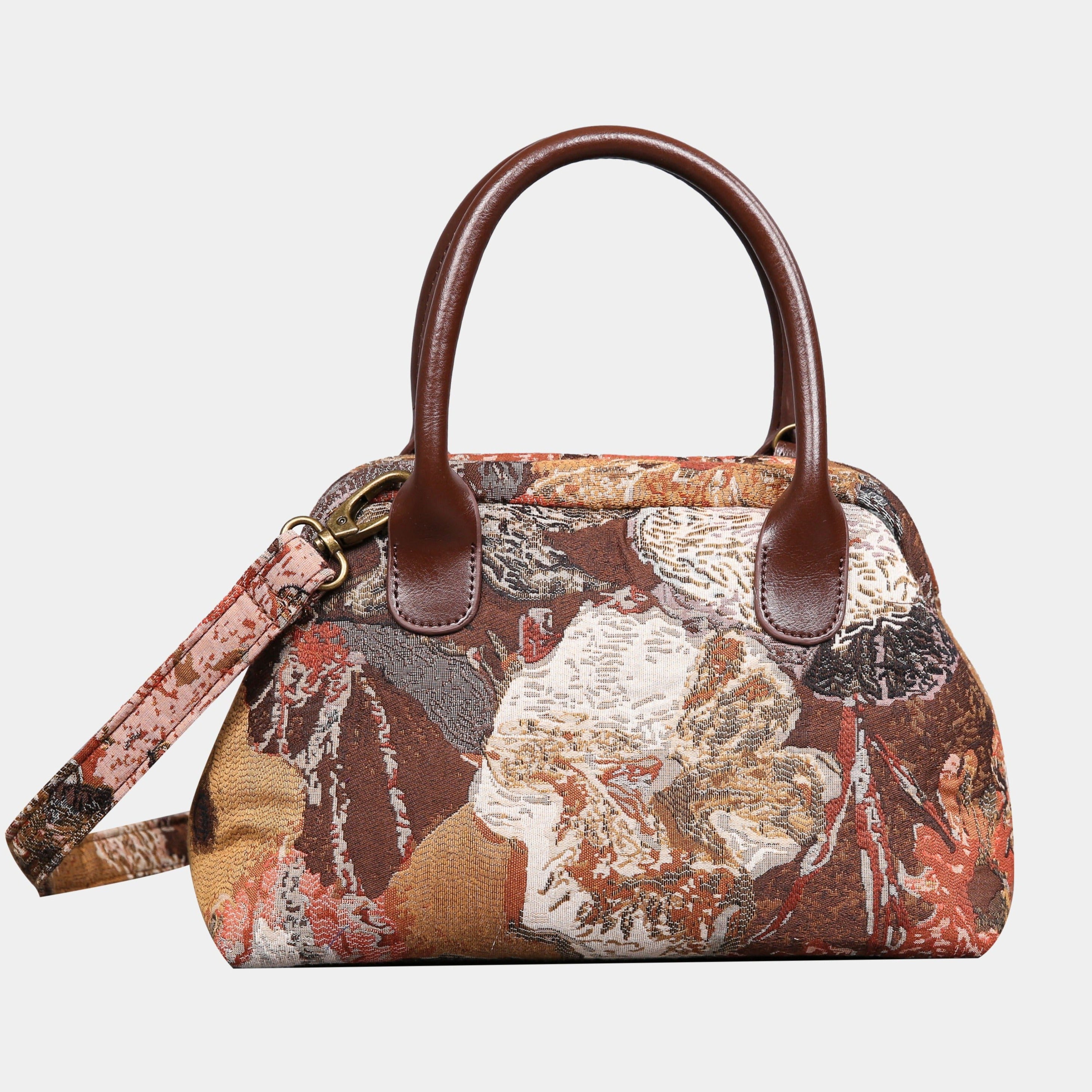 Abstract Brown Carpet Satchel carpet bag MCW Handmade