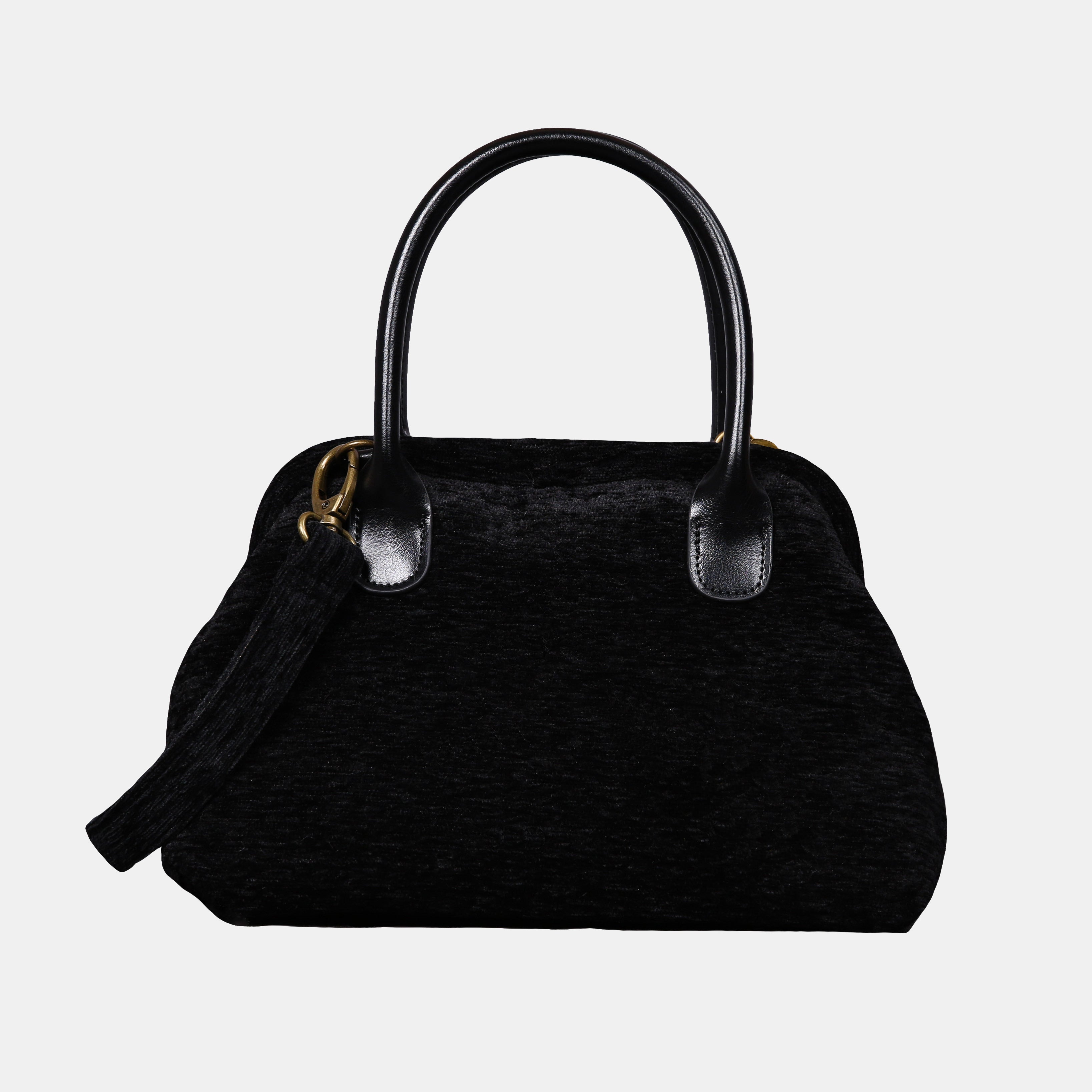 Solid Black Carpet Satchel of America front