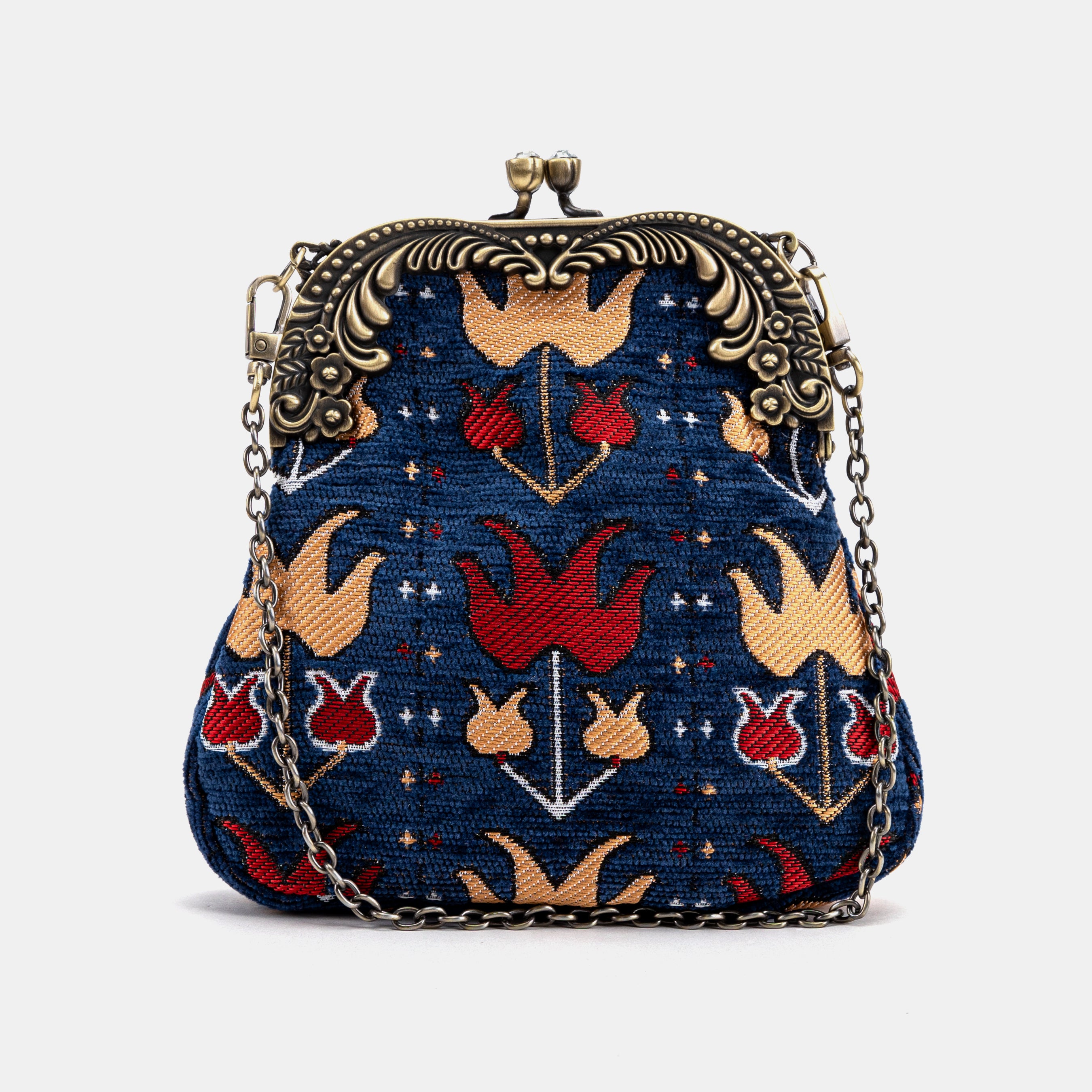 Poppy Bloom Chatelaine Purse Medium carpet bag MCW Handmade main