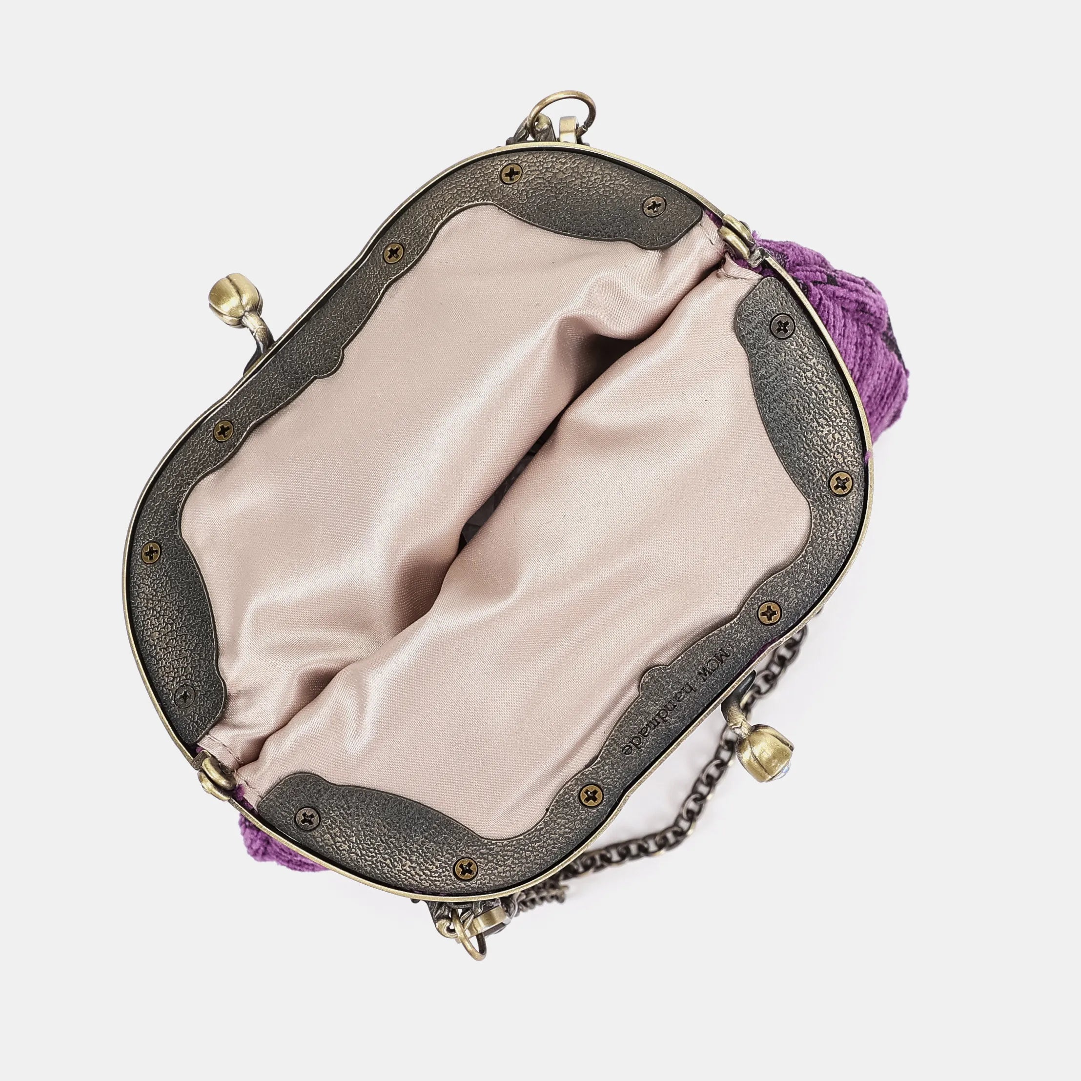 Victorian Blossom Purple Chatelaine Purse Medium Carpetbag of America-top