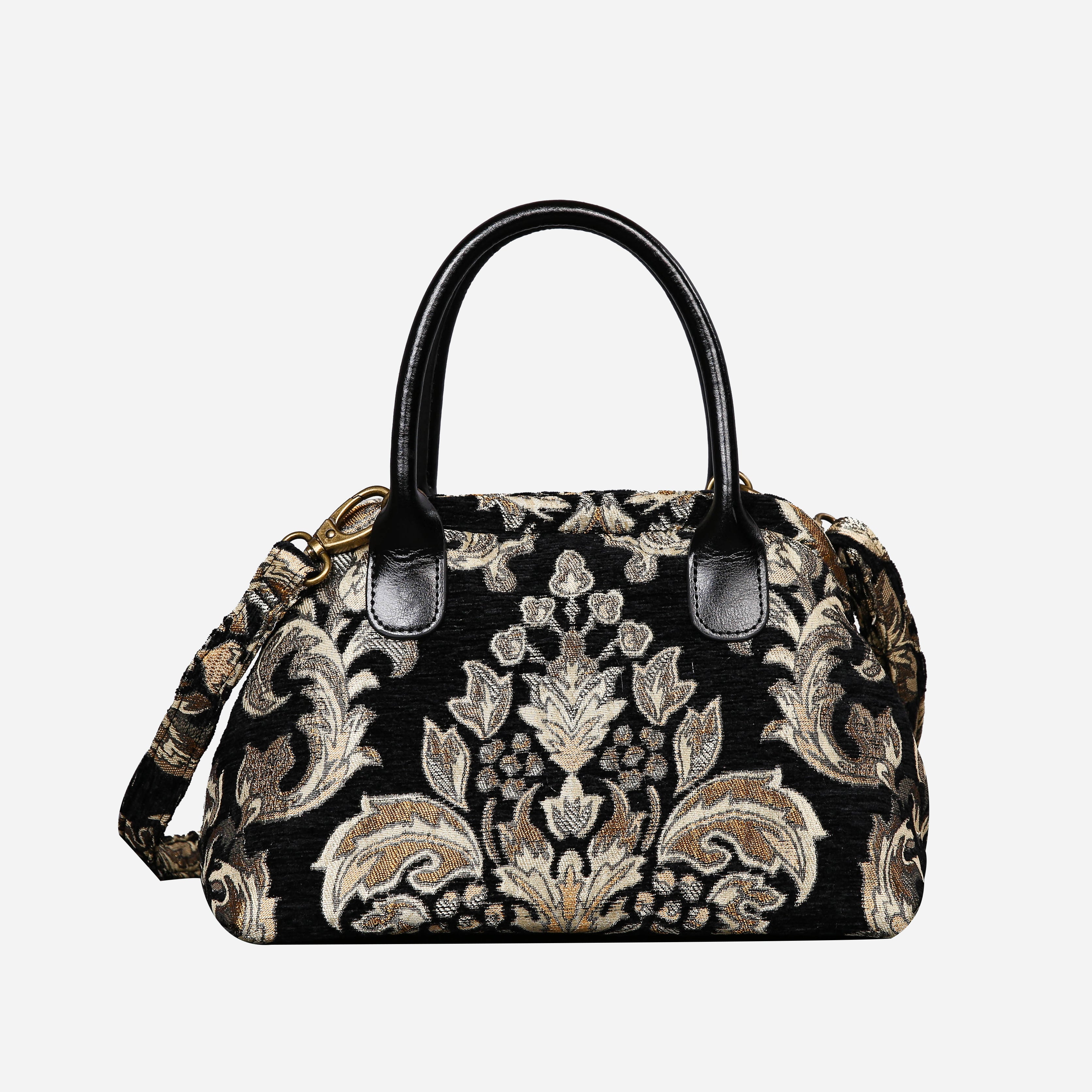 Victorian Blossom BLK-GOLD Carpet Satchel carpet bag MCW Handmade