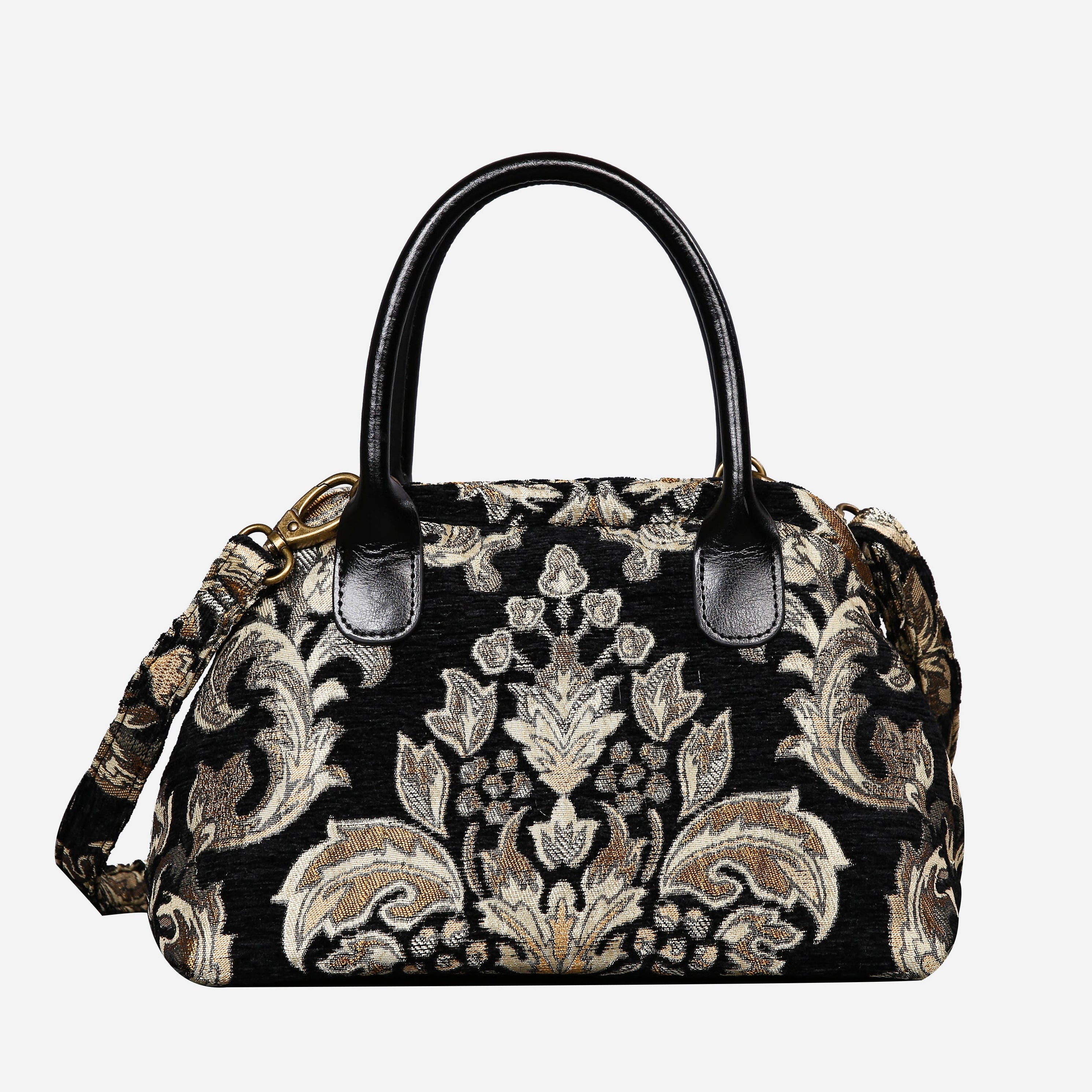 Victorian Blossom BLK-GOLD Carpet Satchel carpet bag MCW Handmade
