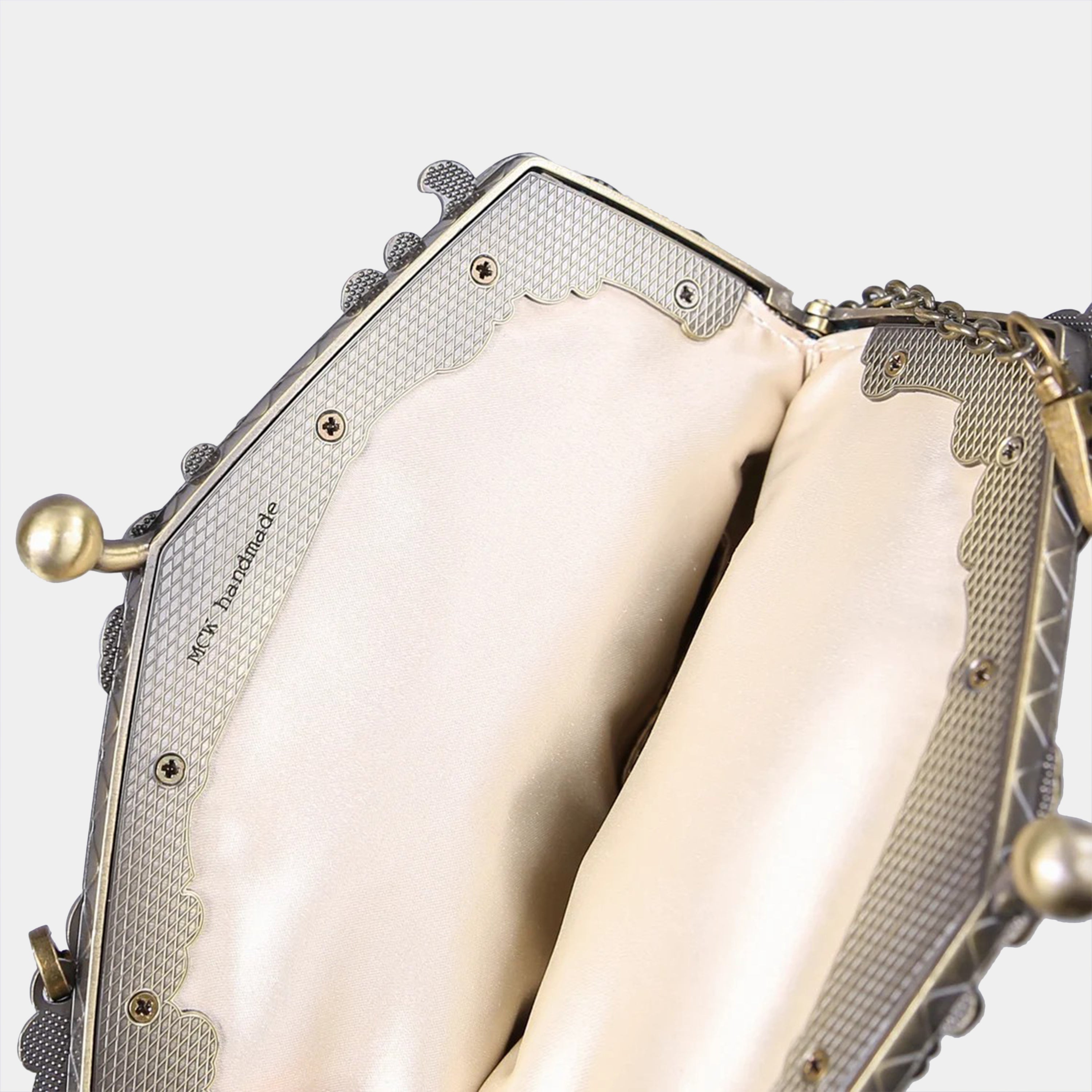 Floral Teal Chatelaine Purse Large carpet bag MCW Handmade-4