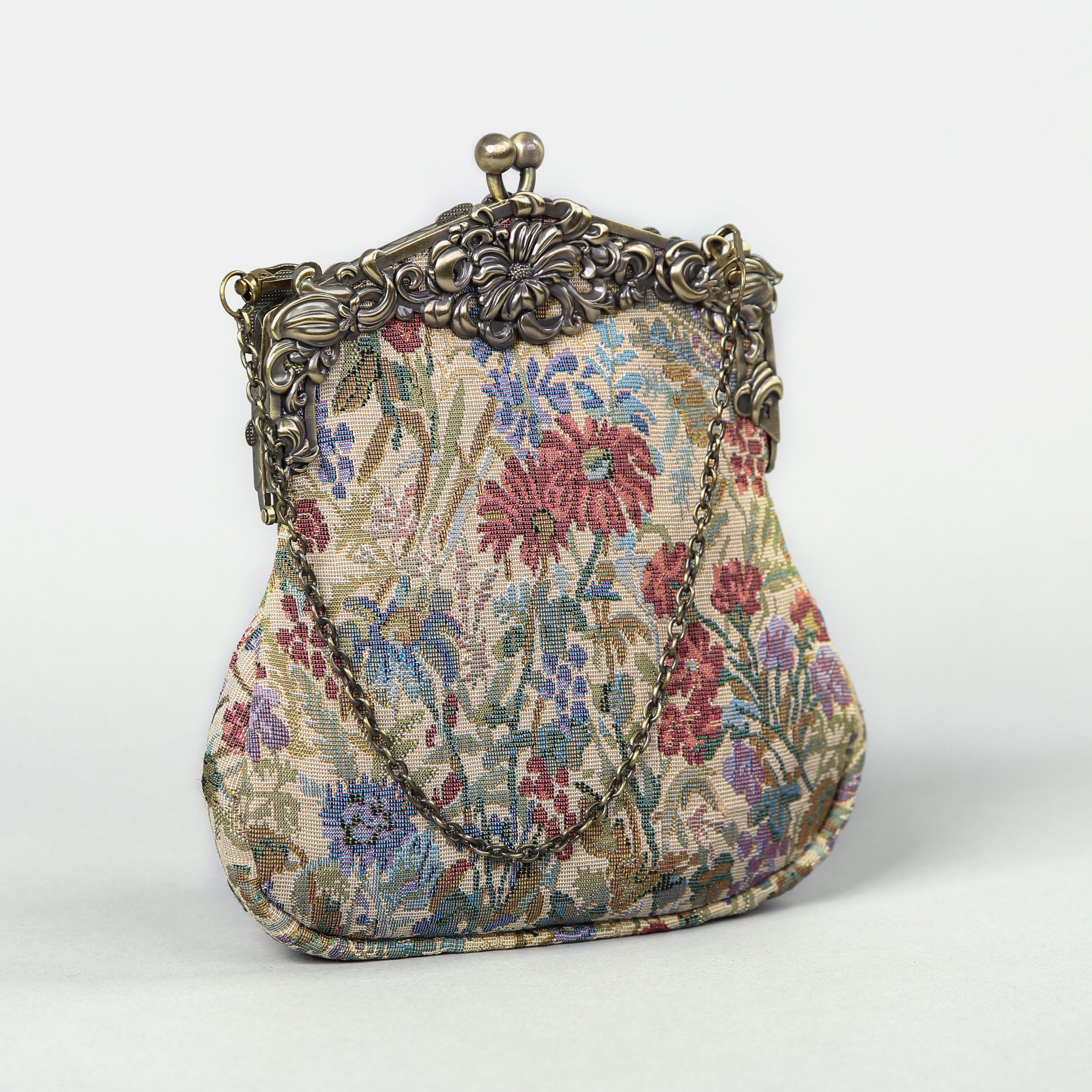 Spring Valley Mint Chatelaine Purse Large carpet bag MCW Handmade