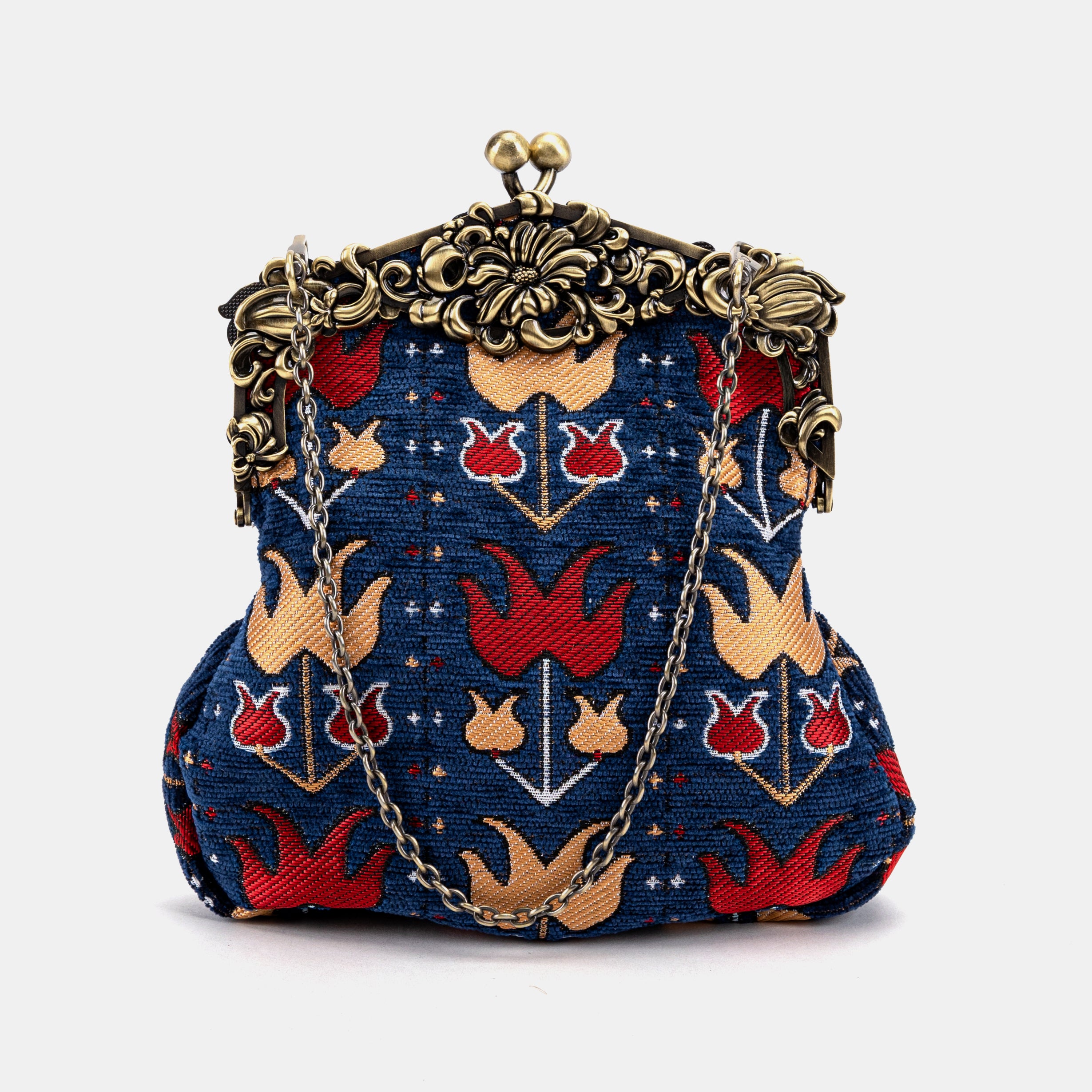 Poppy Bloom Chatelaine Purse Large carpet bag MCW Handmade