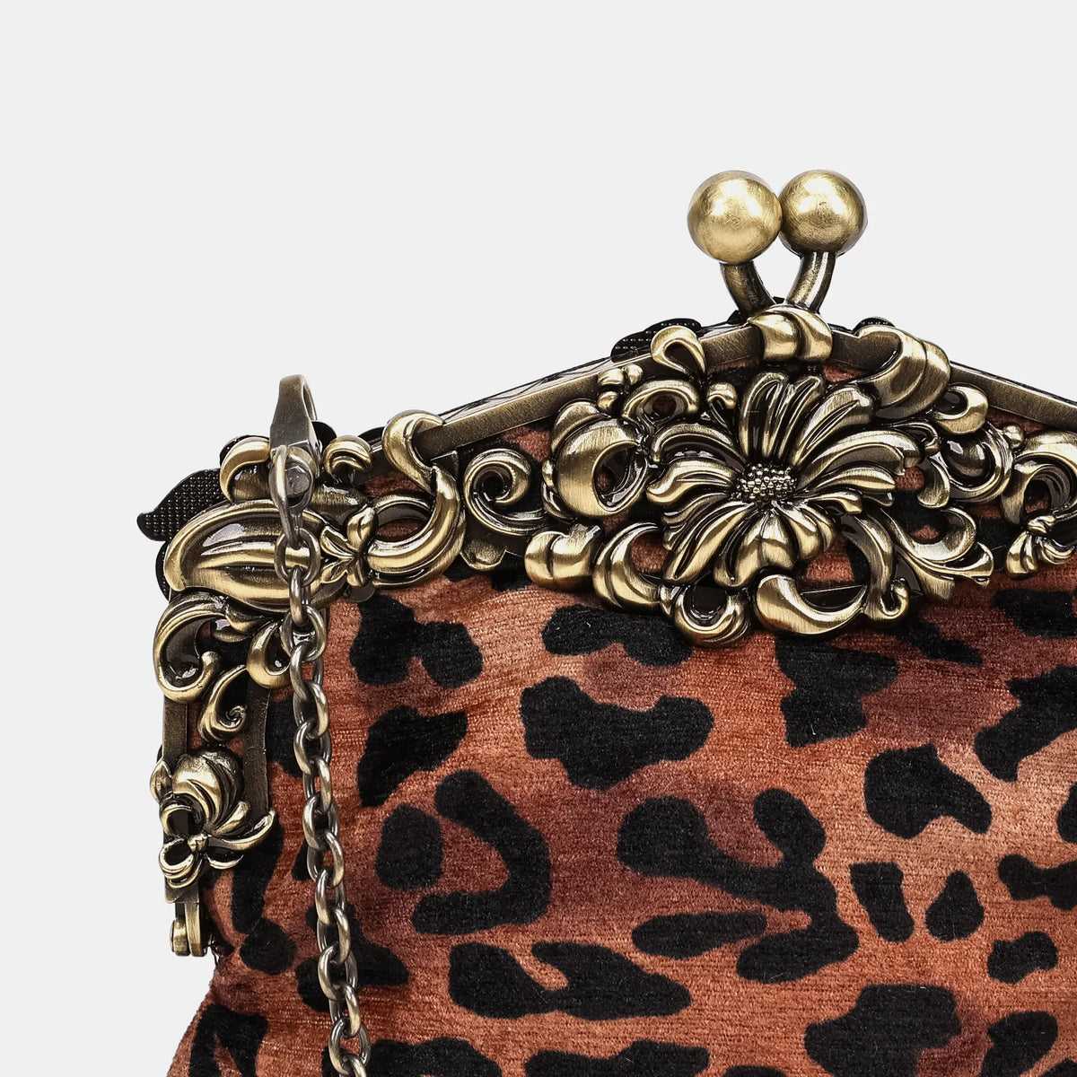 Leopard Classic Chatelaine Purse Large Carpetbag of America details