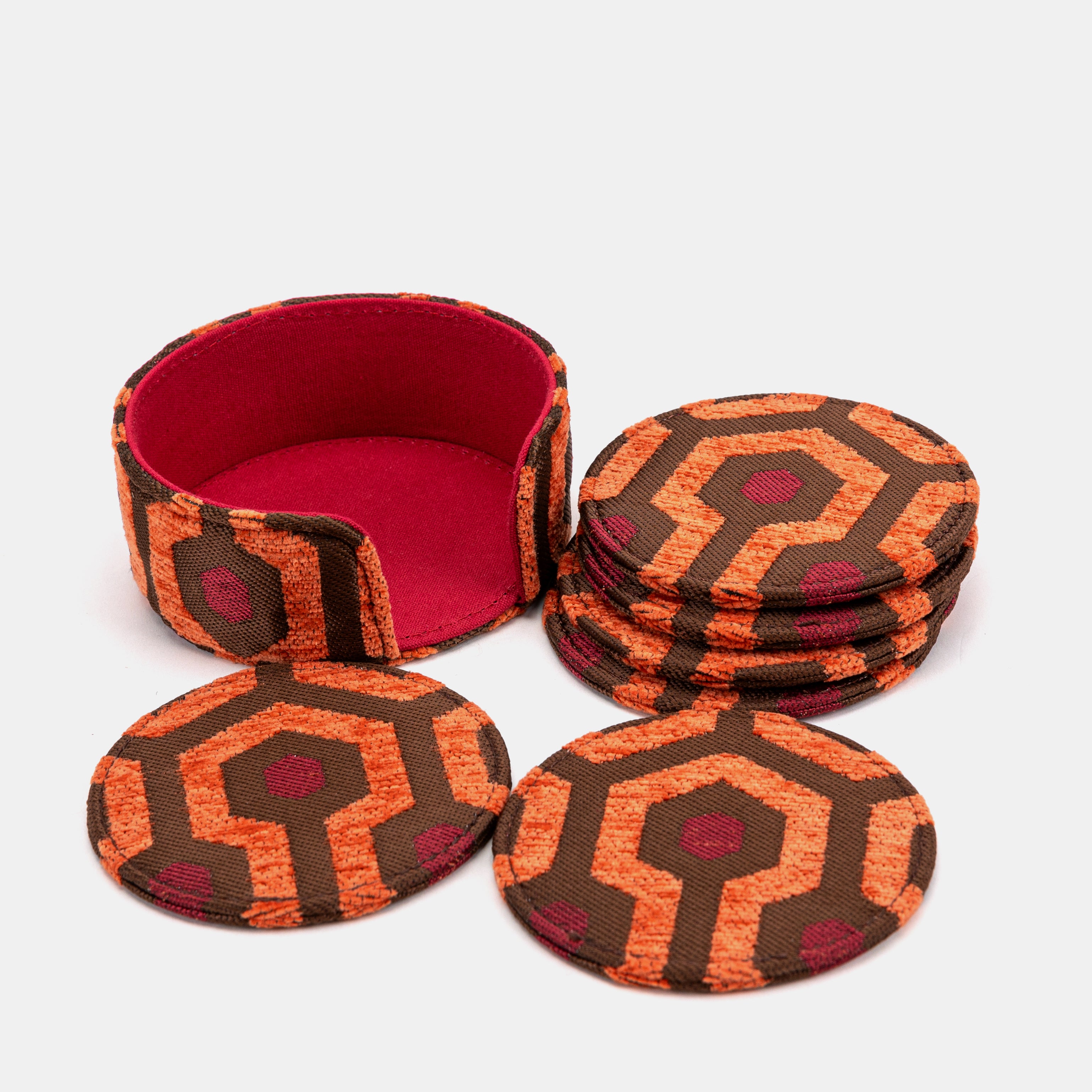 "The Shining" Overlook Hotel Round Coaster Set with holder of America set details