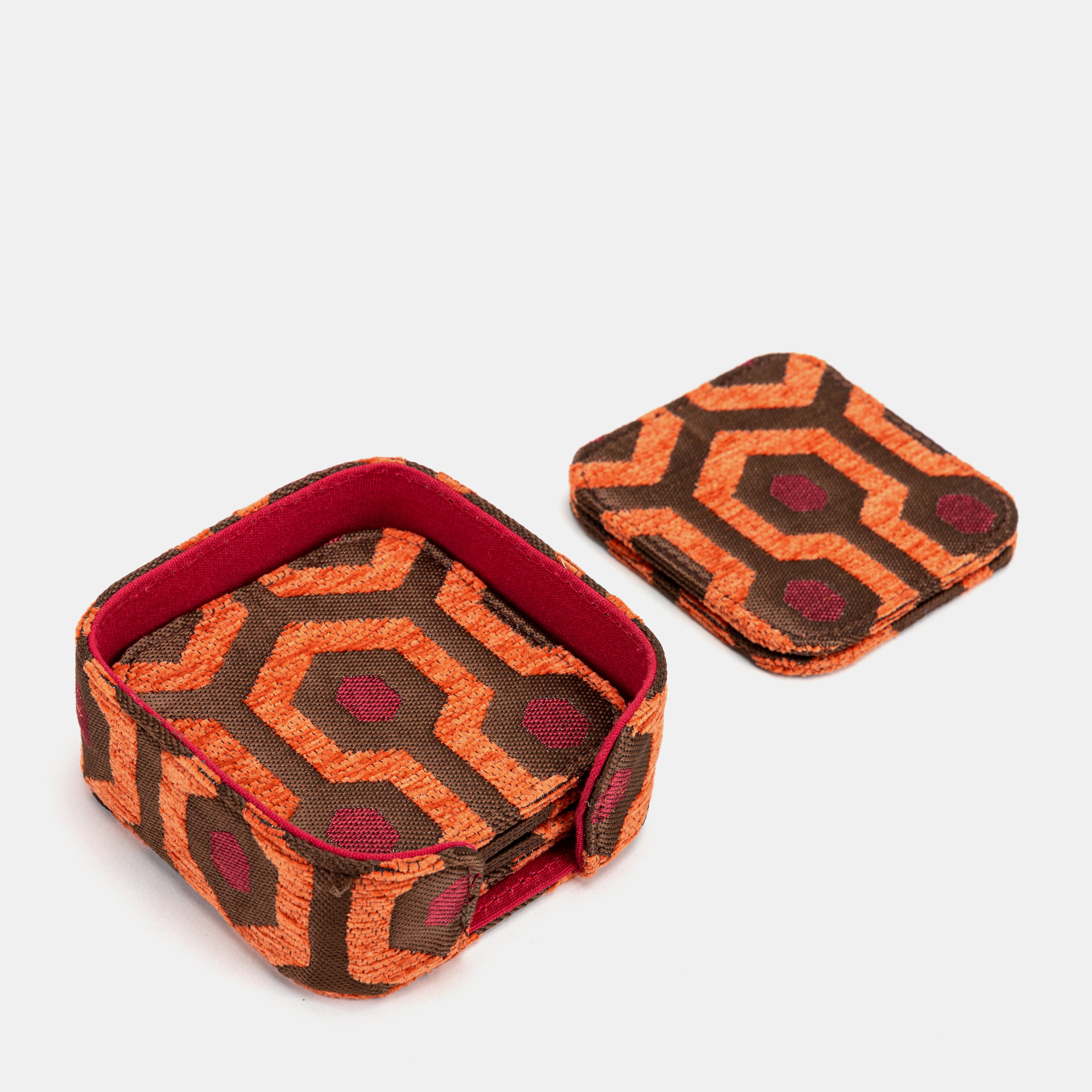 "The Shining" Overlook Hotel Square Coaster Set with holder of America details