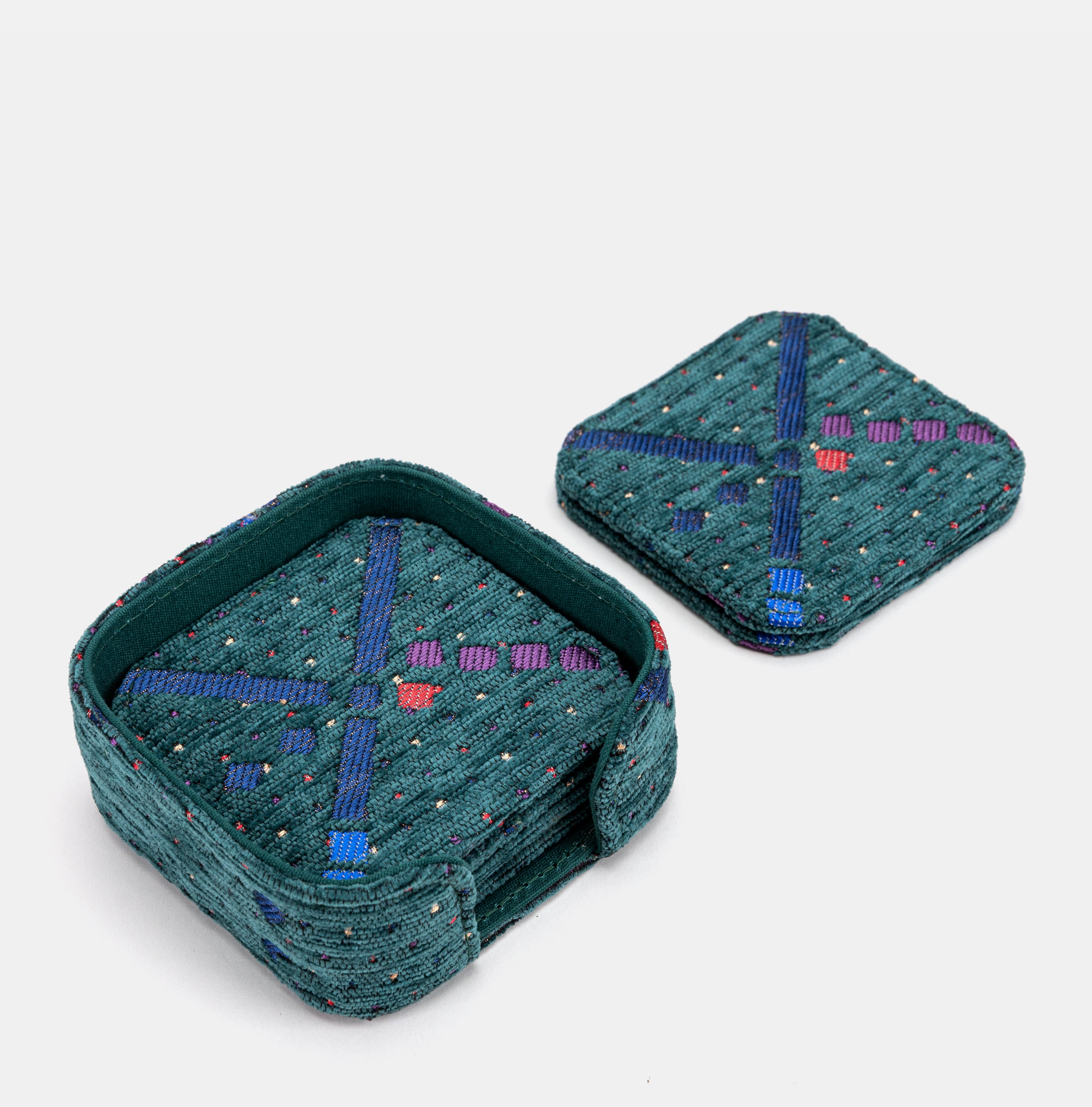 PDX Portland Airport Square Coaster Set with holder of America details