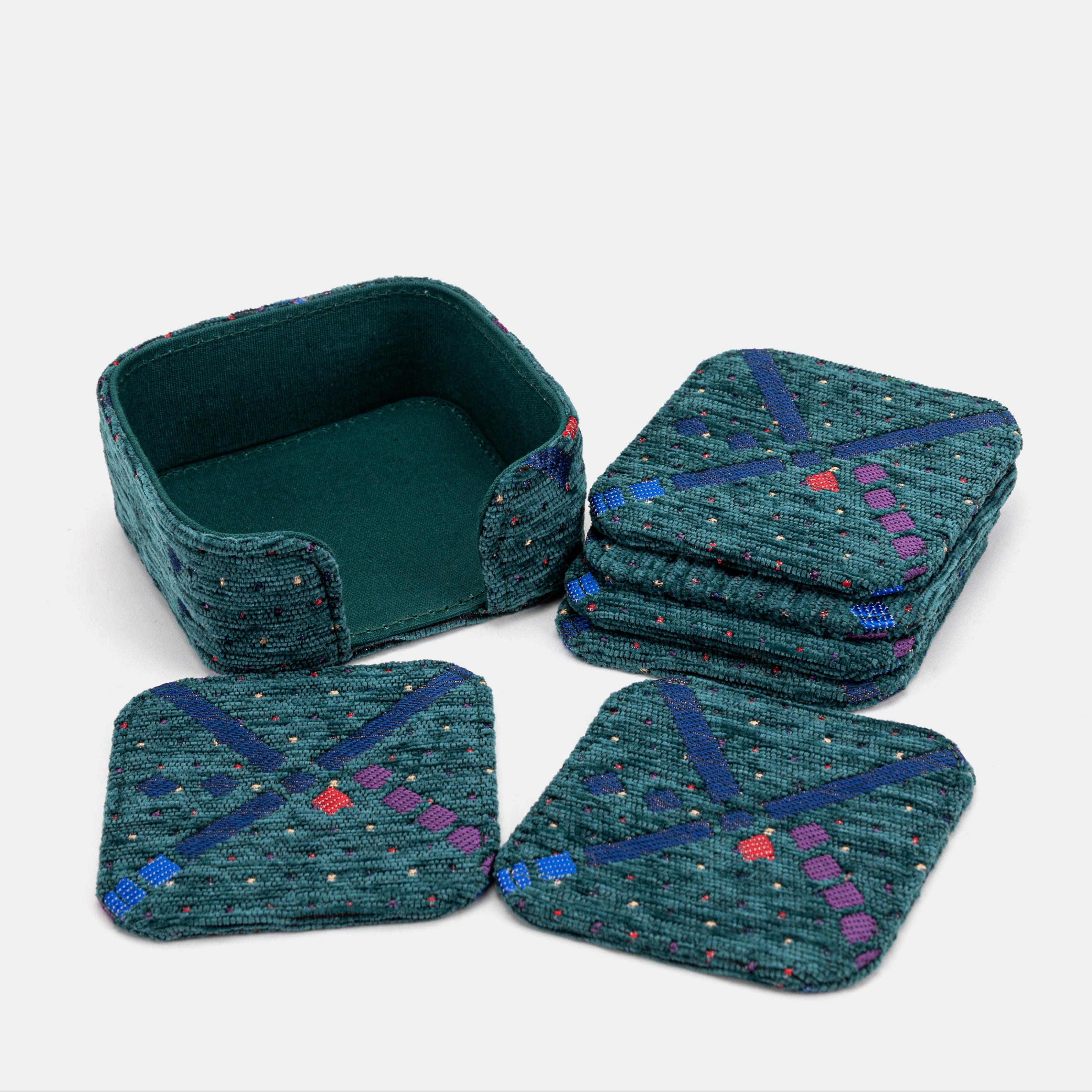 PDX Portland Airport Square Coaster Set with holder of America set details