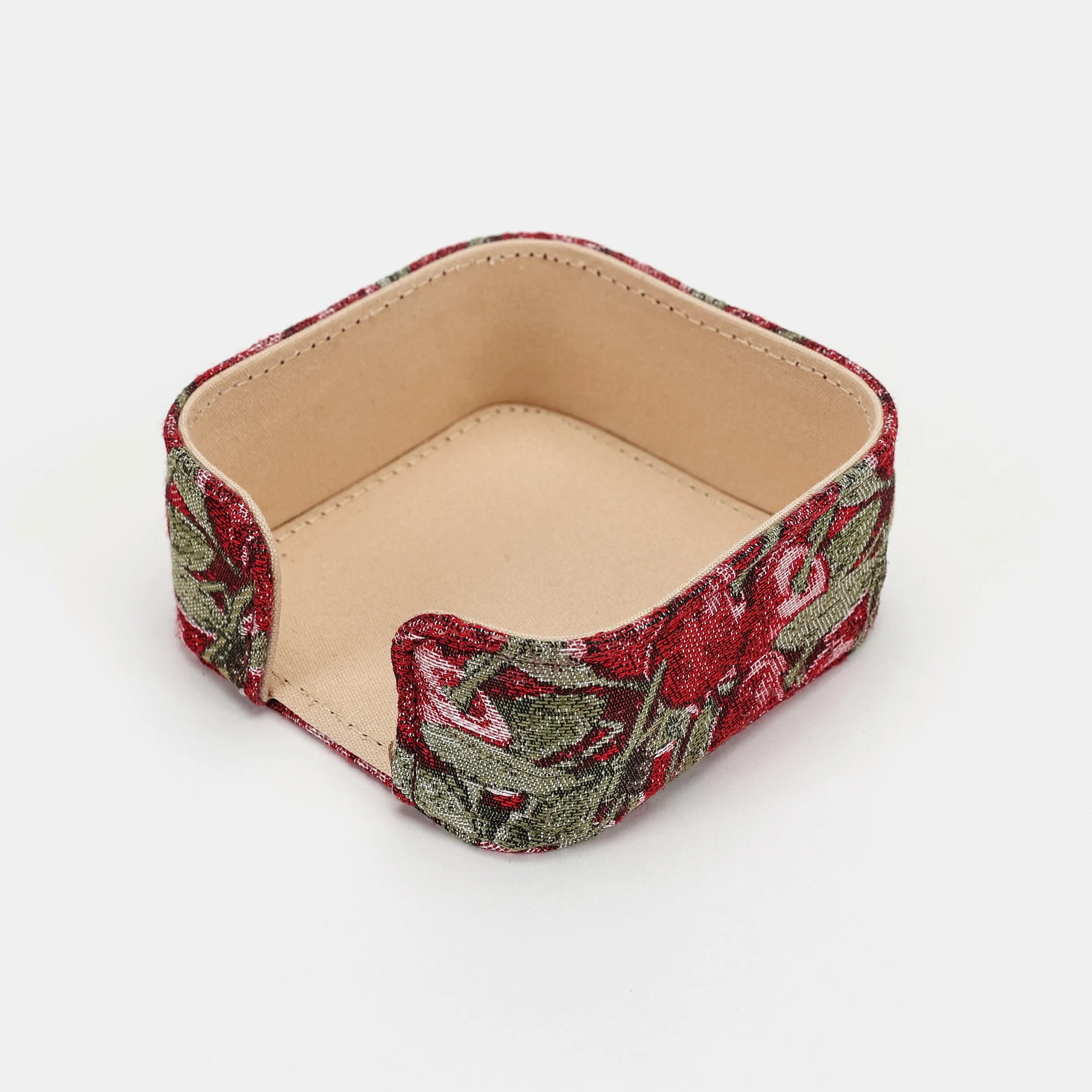 Cherry Cascade Square Coaster Set with Holder of America-holder