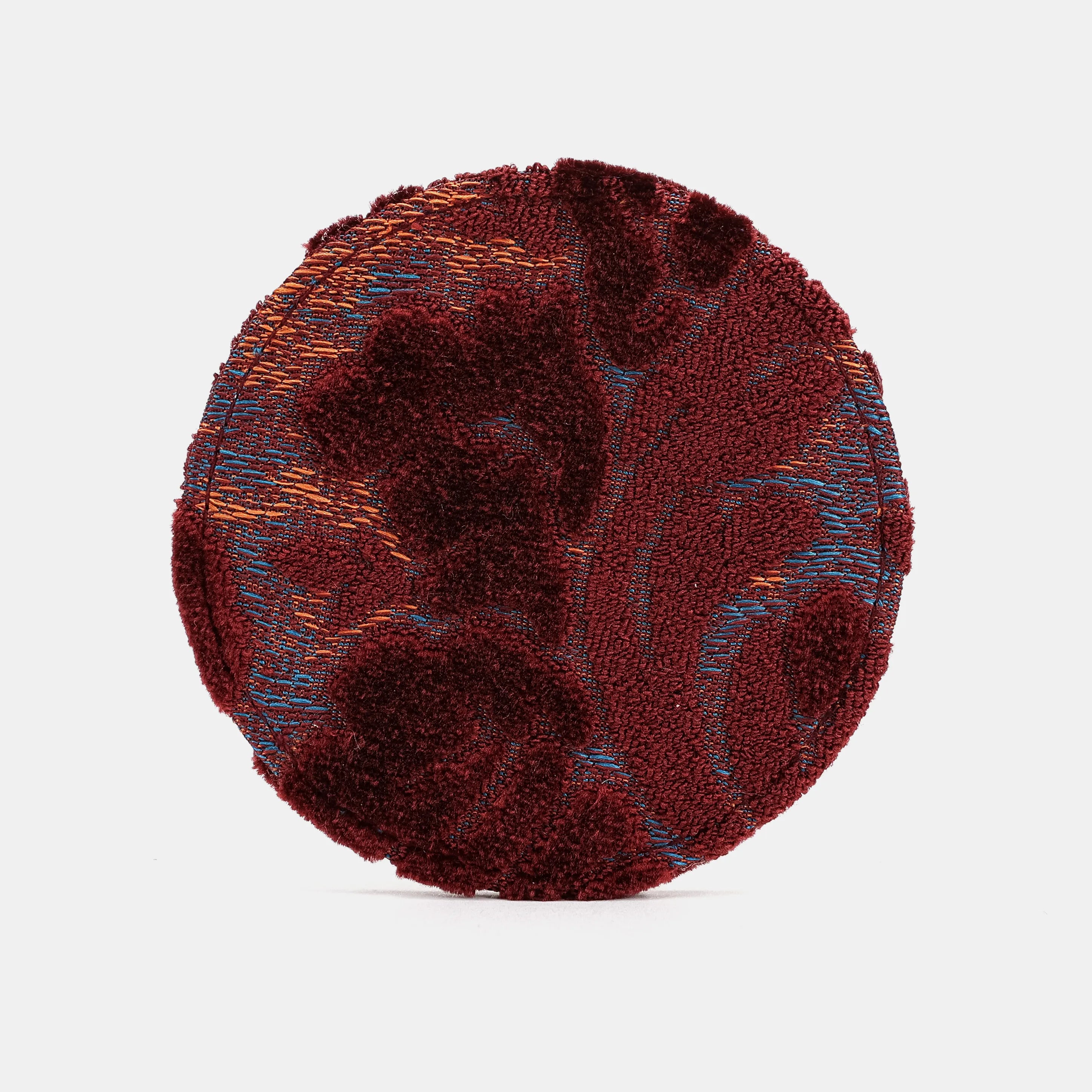 Burnout Velvet Wine Round Coaster Set with Holder of America-face