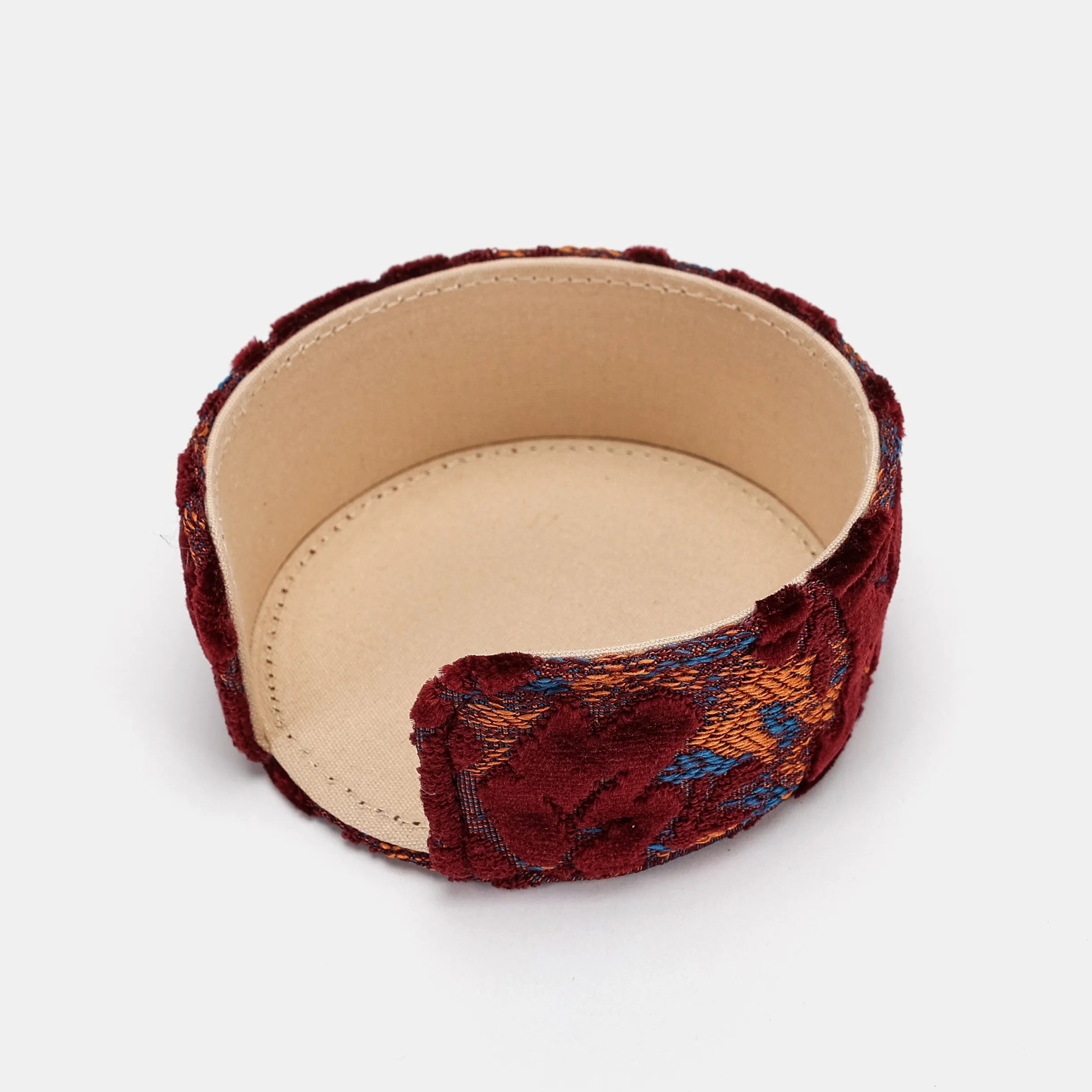 Burnout Velvet Wine Round Coaster Set with Holder of America-holder