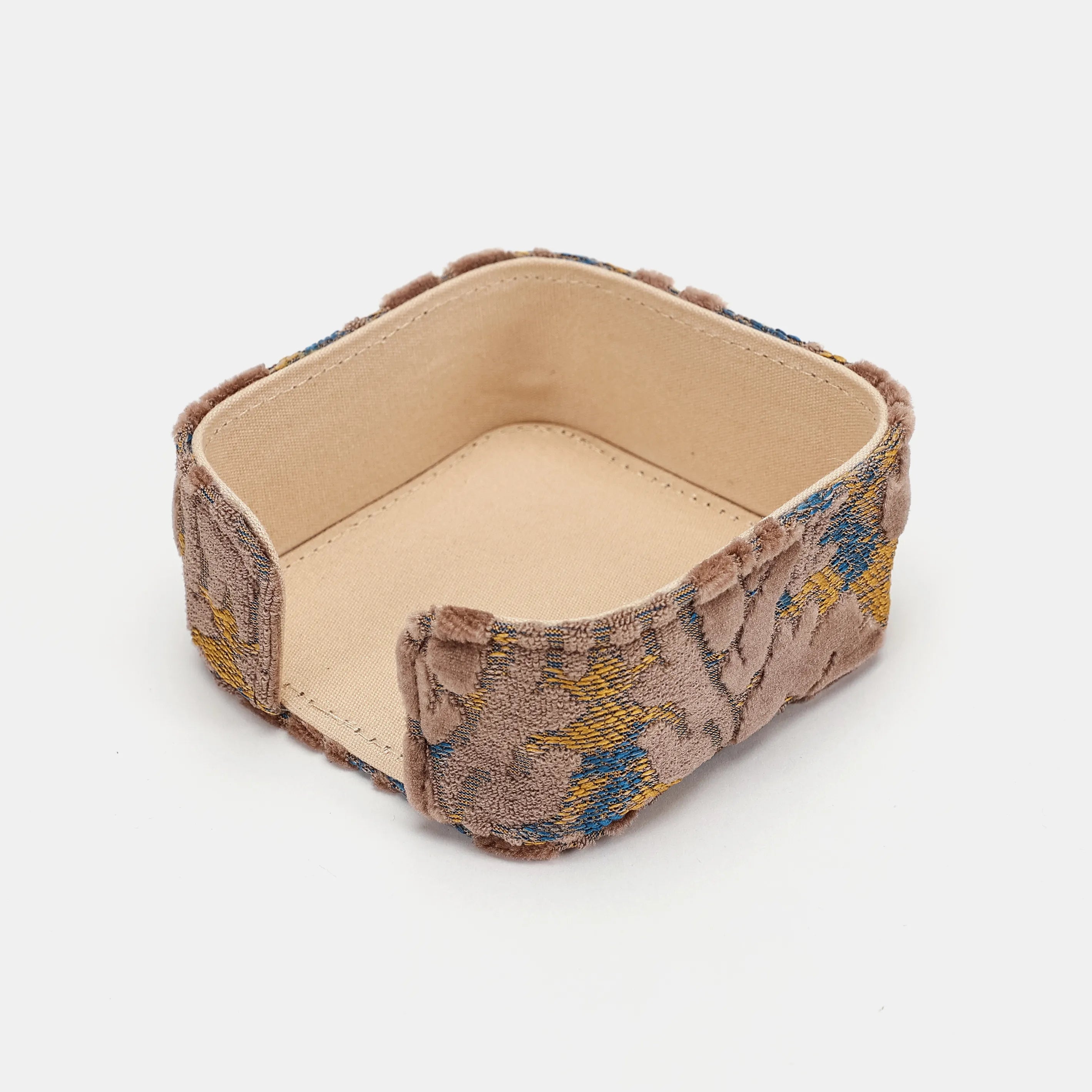 Burnout Velvet Camel Square Coaster Set with Holder of America-holder