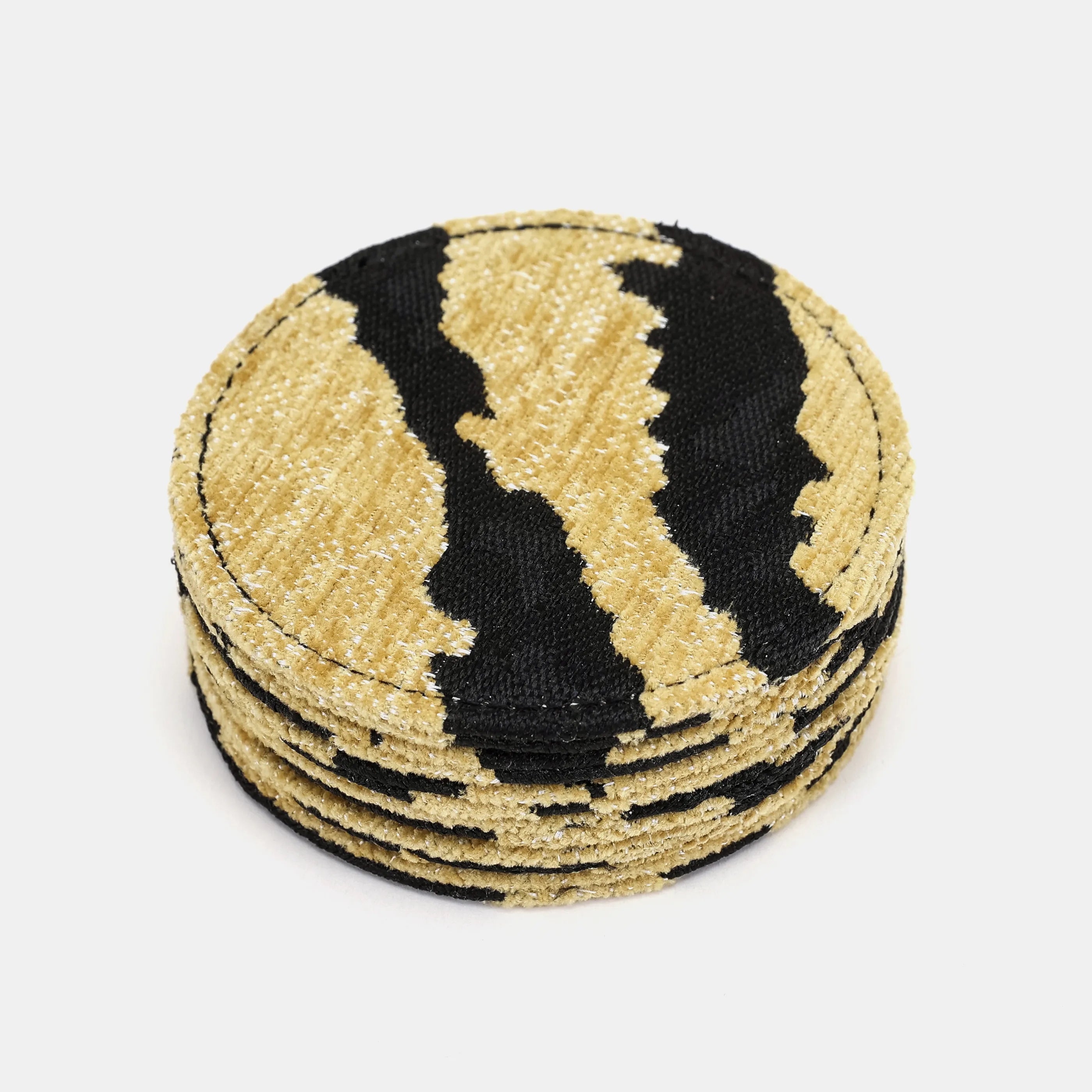 Tiger Stripe Round Coaster Set with Holder of America-coasters
