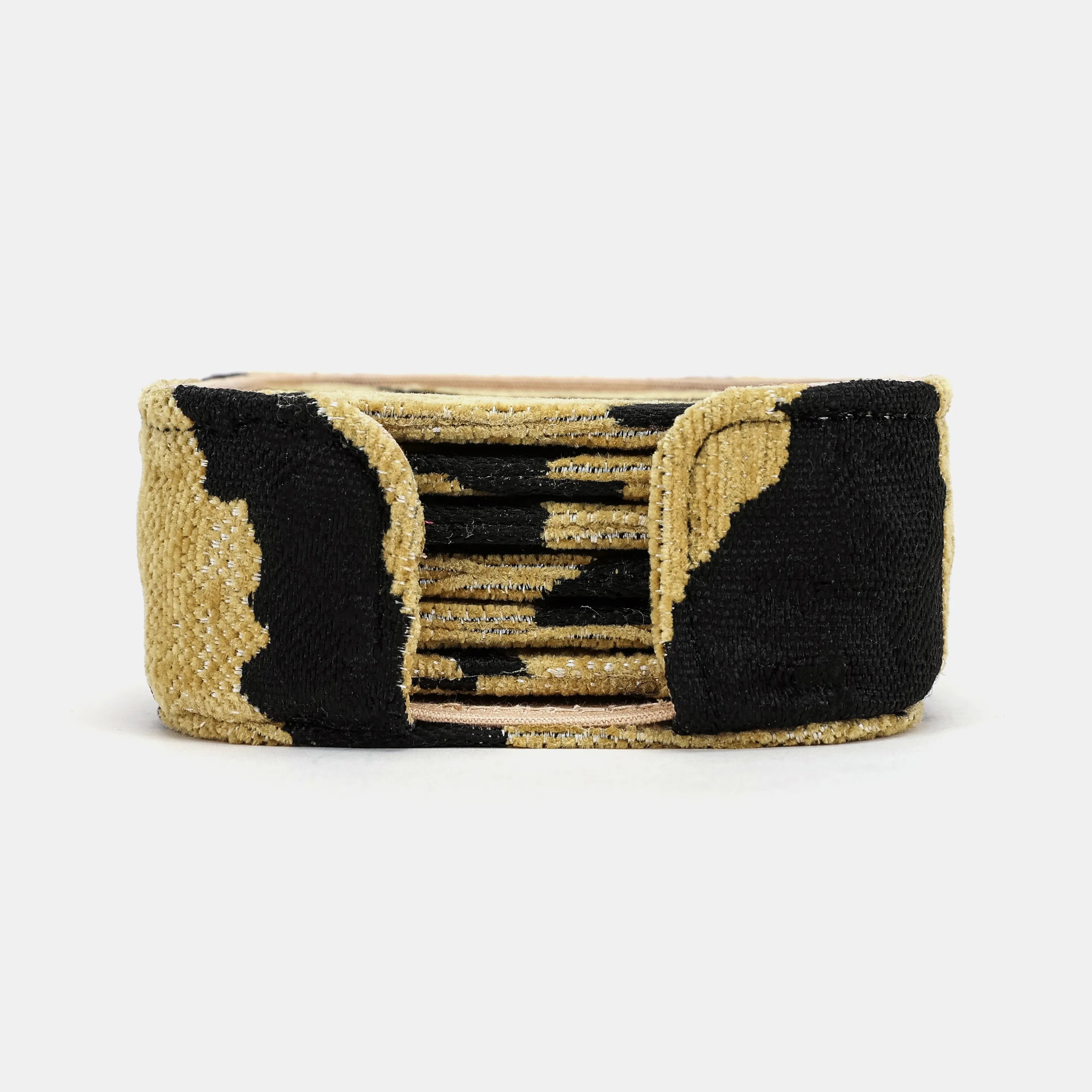 Tiger Stripe Square Coaster Set with Holder of America-main