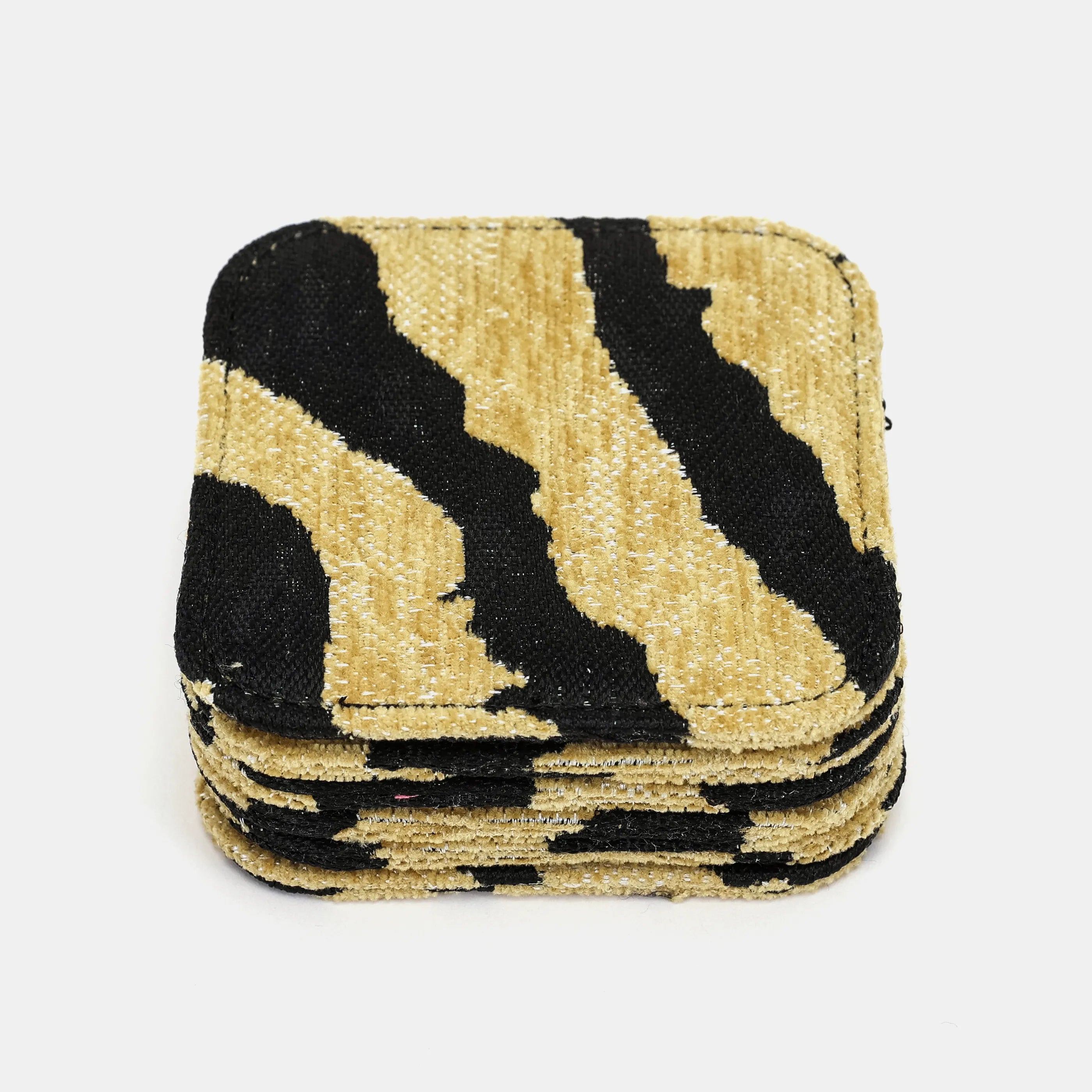 Tiger Stripe Square Coaster Set with Holder of America-coasters