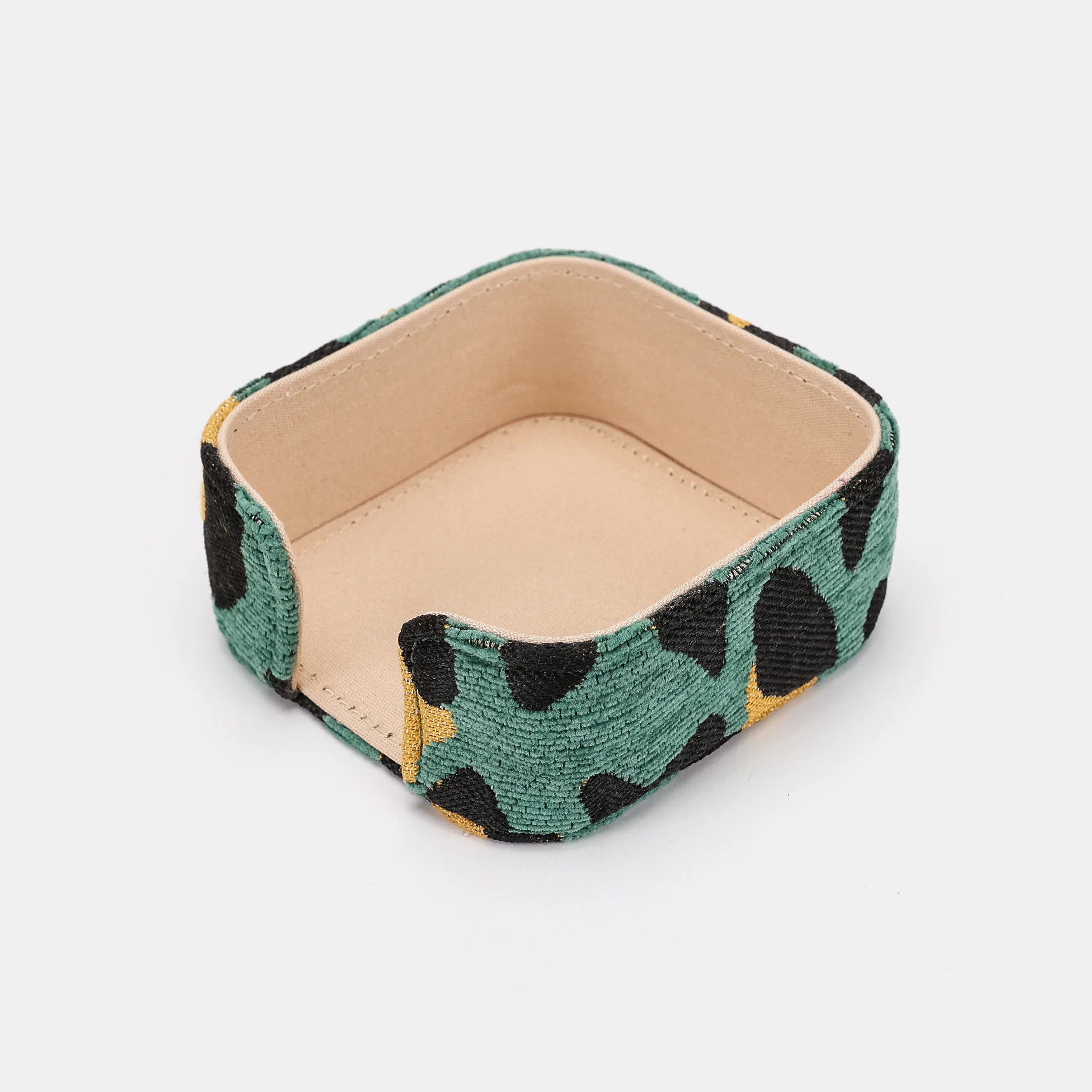 Leopard Green Square Coaster Set with Holder of America-Holder