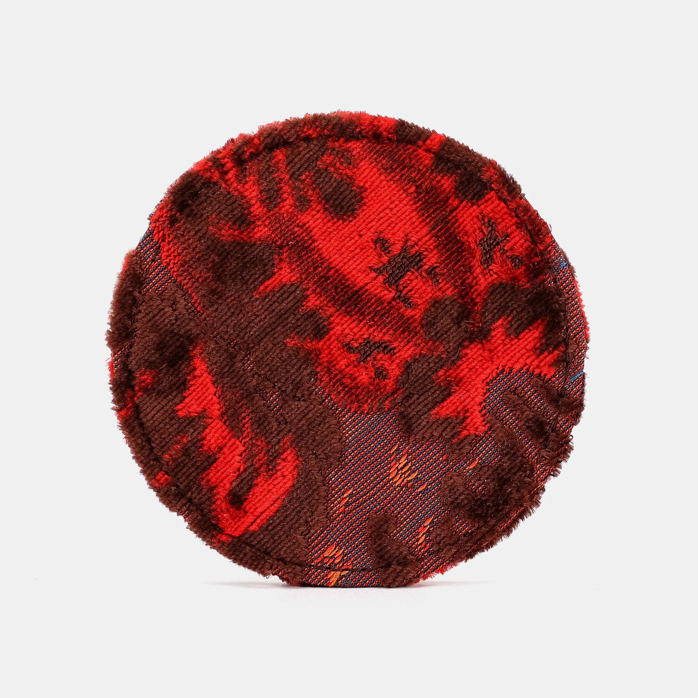 Burnout Velvet Revival Scarlet Round Coaster Set with Holder of America-Face