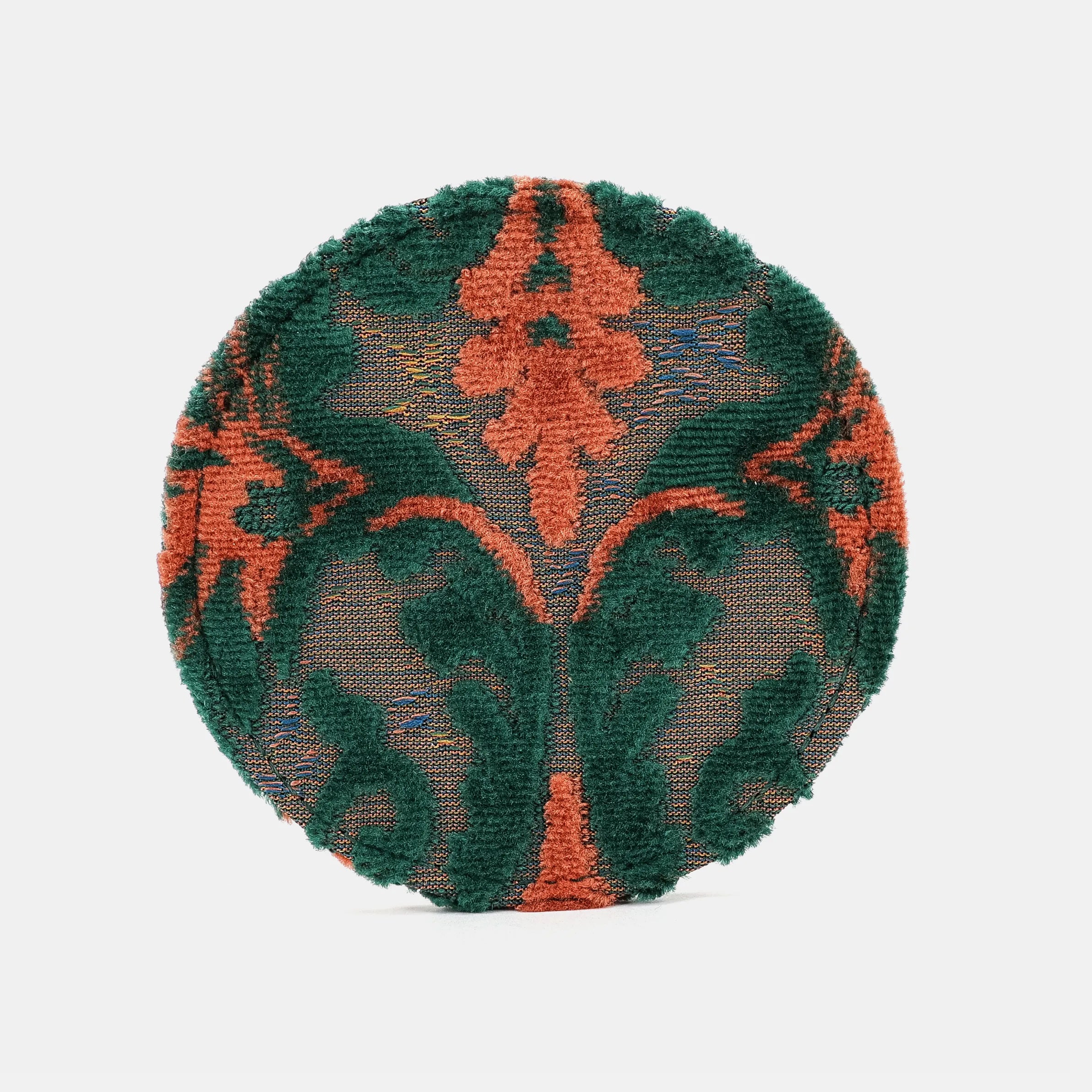 Burnout Velvet Revival Jade Round Coaster Set with Holder of America-Face