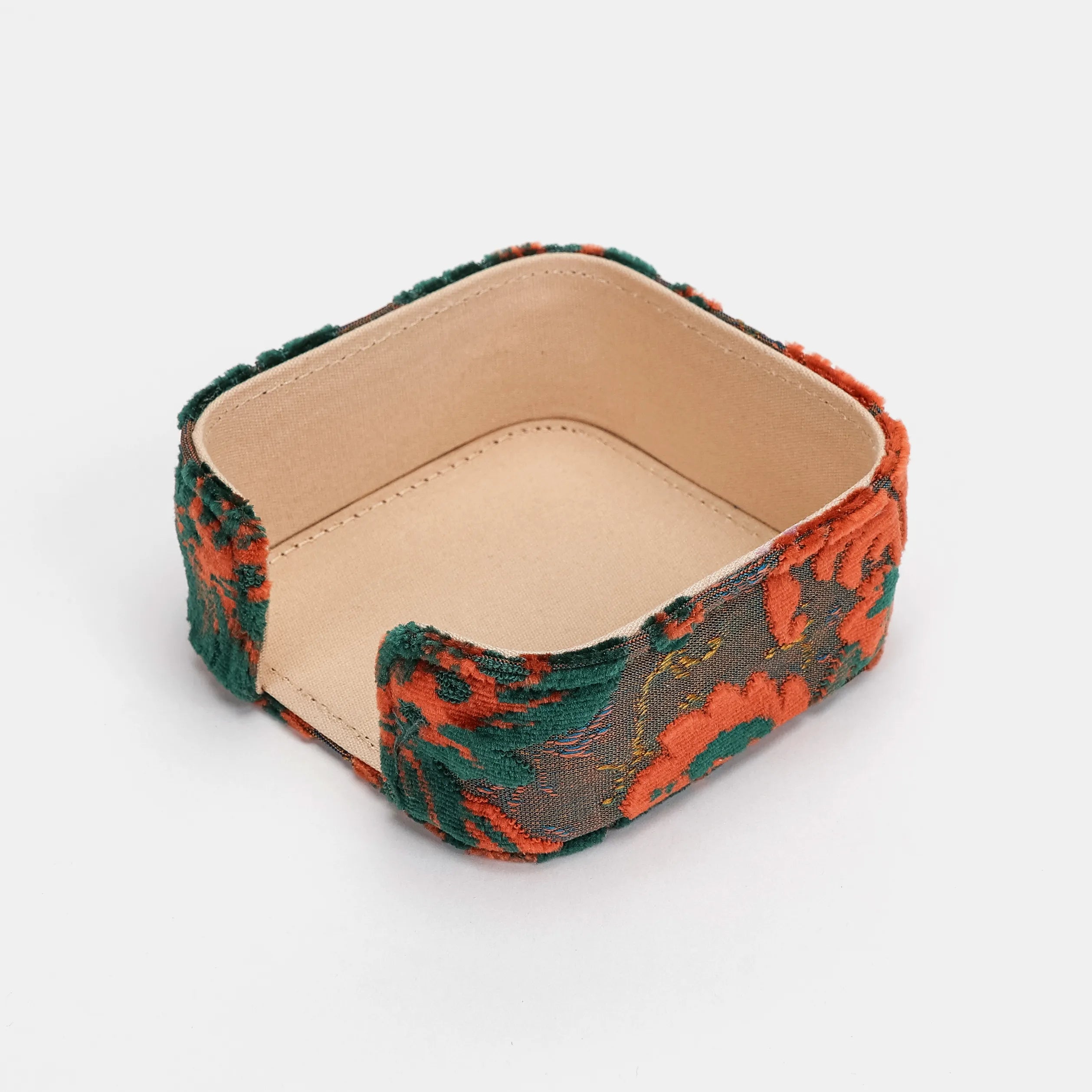 Burnout Velvet Revival Jade Square Coaster Set with Holder of America-Holder