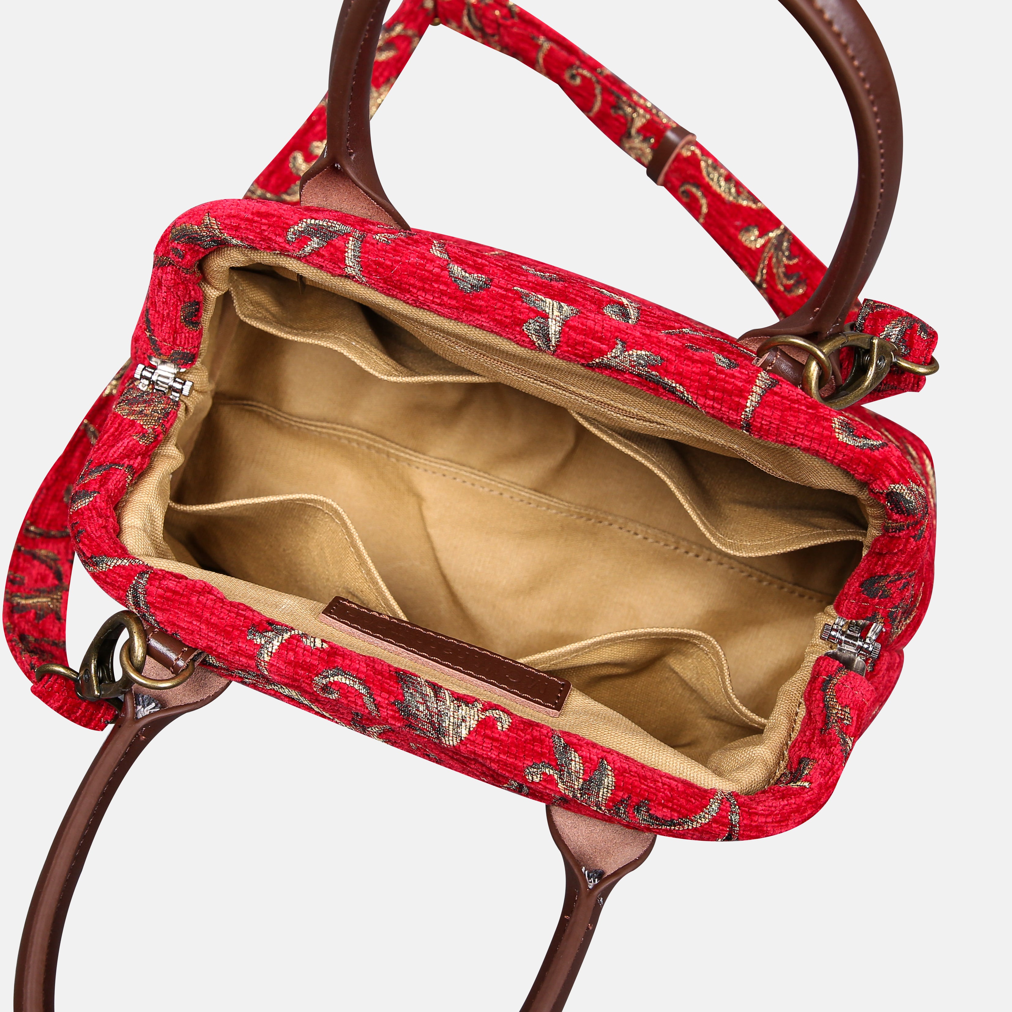 Vintage Ivy Red Carpet Satchel carpet bag MCW Handmade-4